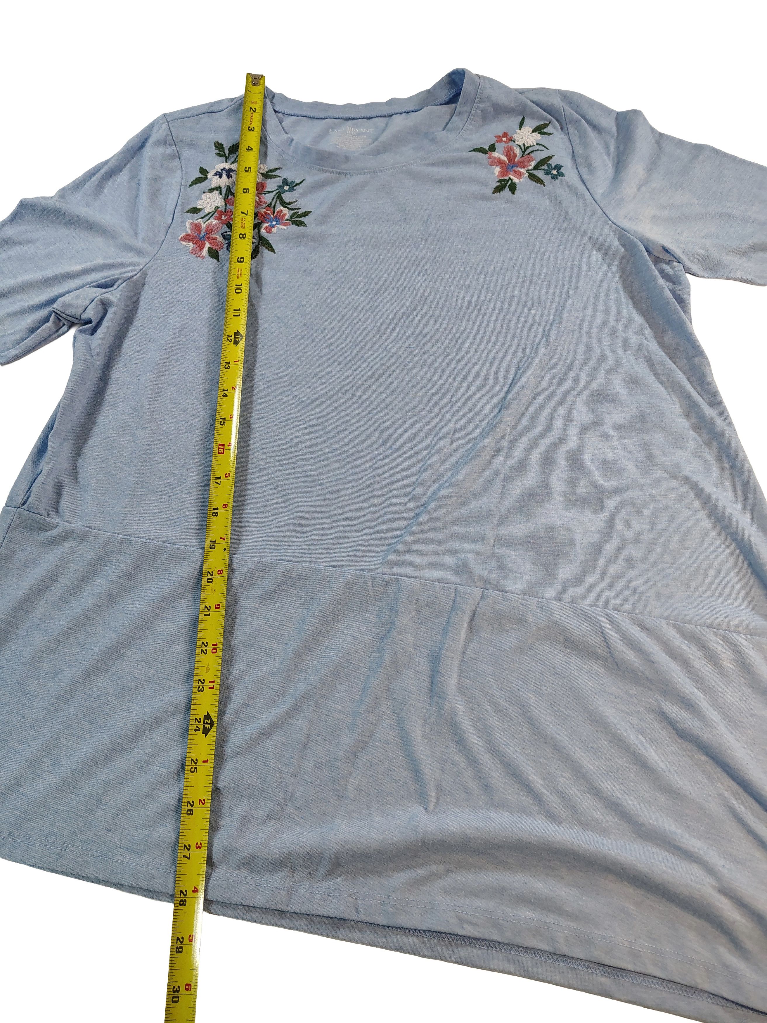 Other Women's Light Blue XL Lane Bryant Short Sleeve Floral Shirt Size XL / US 12-14 / IT 48-50 - 6 Thumbnail
