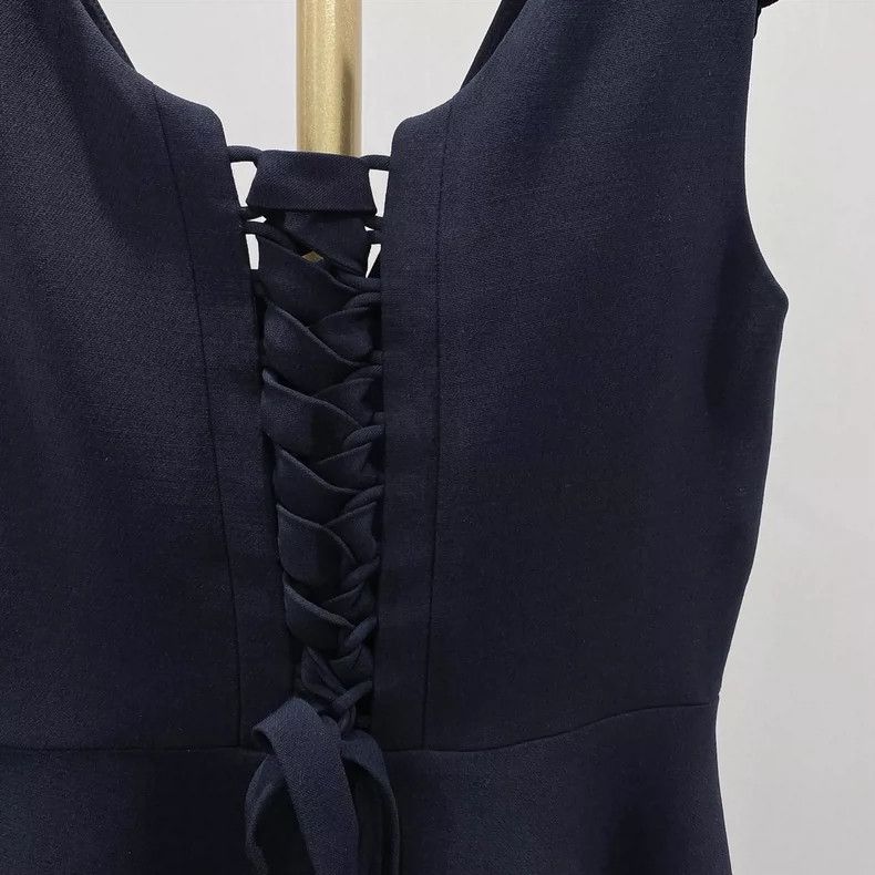 Dior Dior Dark blue V-neck dress Size S / US 4 / IT 40 - 4 Thumbnail