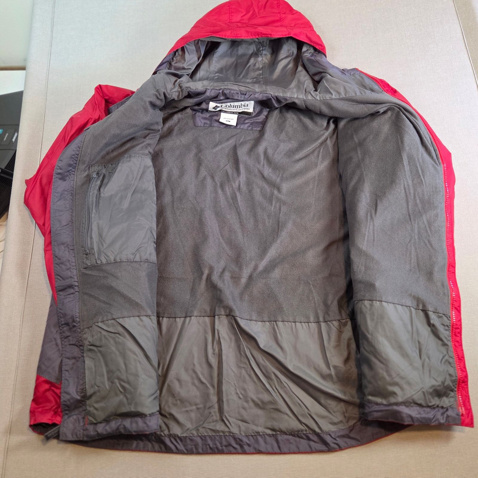 Columbia Columbia XL Red Gray Nylon Hooded Jacket Size US XL / EU 56 / 4 - 3 Thumbnail