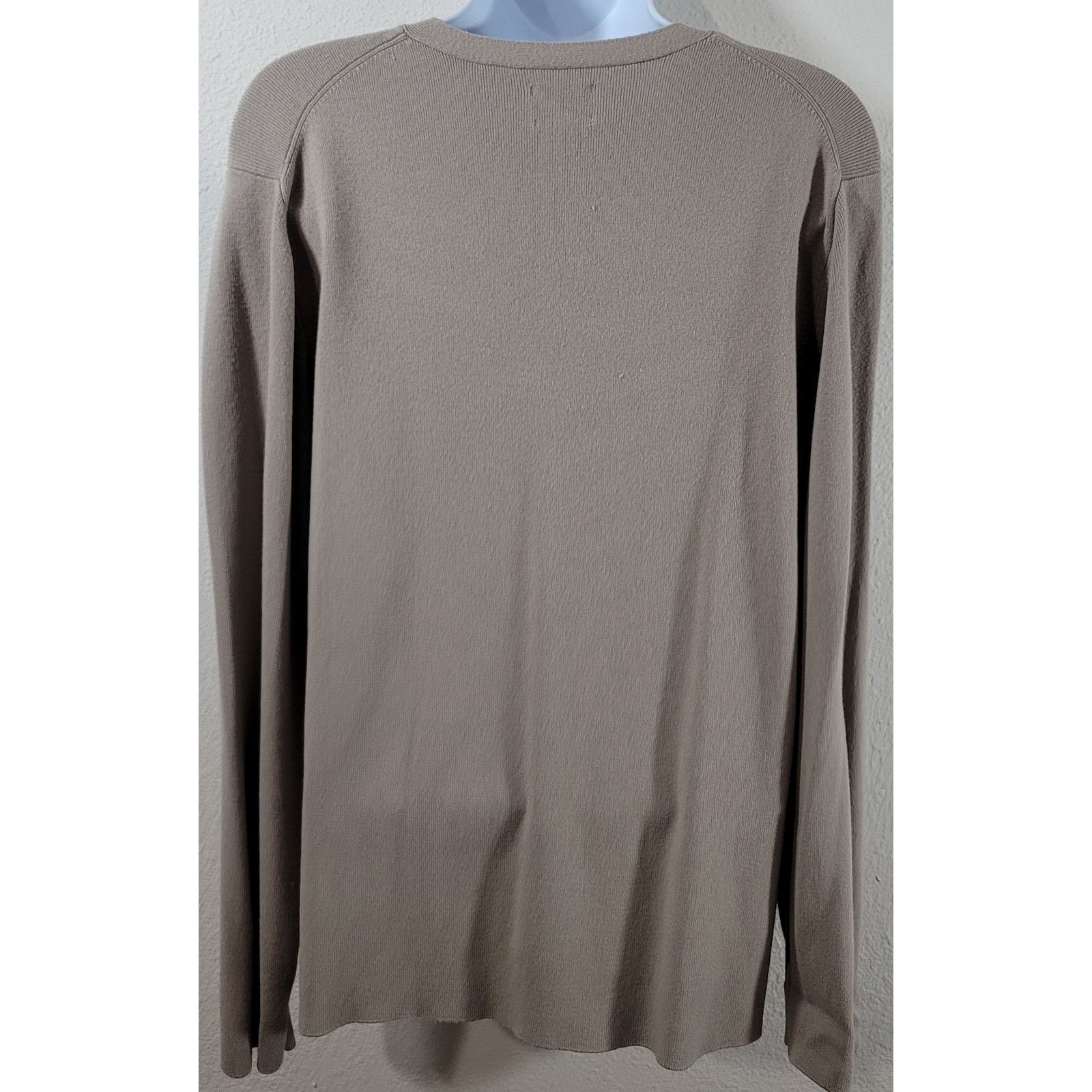 Chicos Chico's Beige Ribbed V Neck Sweater Top 3 XL Lightweight Size XL / US 12-14 / IT 48-50 - 3 Thumbnail