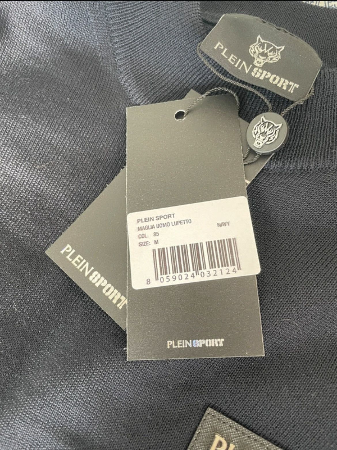 Philipp Plein Plein Sport Merino Wool Mockneck Sweater Navy | Mens M | NWT Size US M / EU 48-50 / 2 - 7 Thumbnail