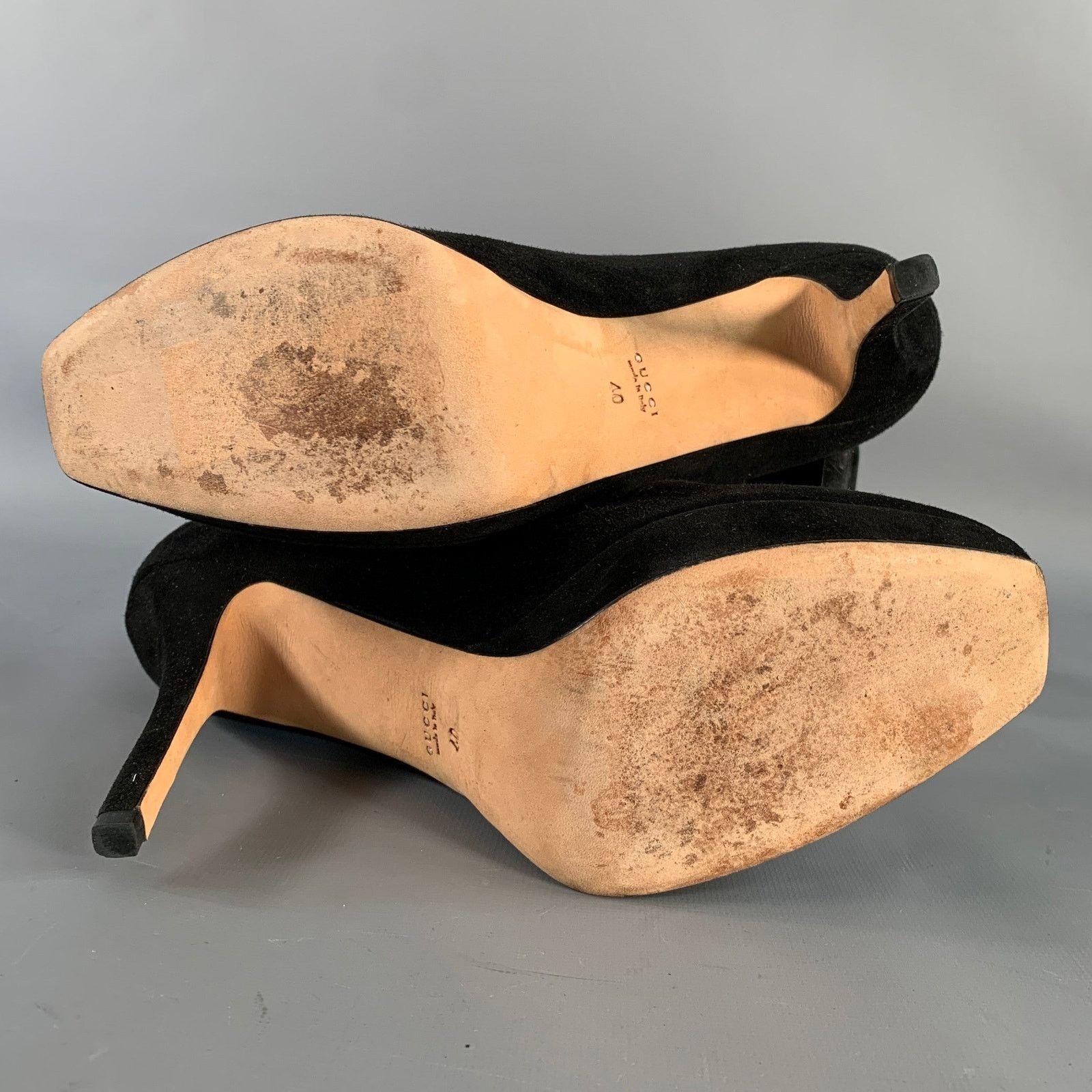 Gucci GUCCI Size 10 Black Suede Stiletto Platform Heels Pumps Size US 10 / IT 40 - 6 Thumbnail