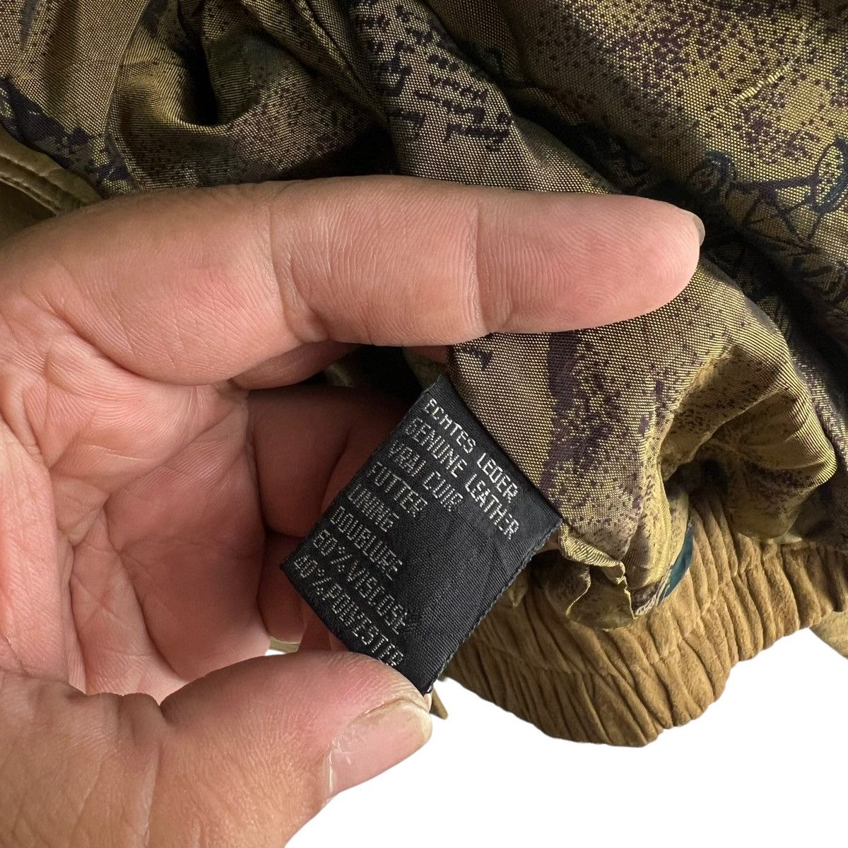 Genuine Leather 🔥90’s Bomber Leather Jacket Flight Vision Issey Miyake Size US M / EU 48-50 / 2 - 13 Thumbnail