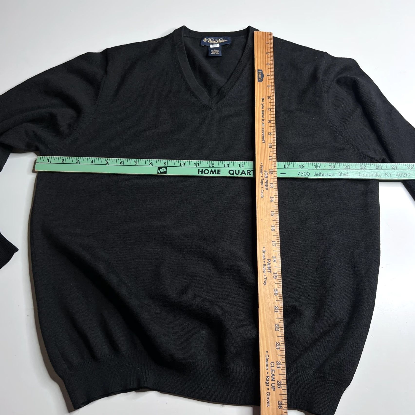 Brooks Brothers Brooks Brothers Sweater Mens L Black Merino Wool V-Neck Stretch Knit Pullover Size US L / EU 52-54 / 3 - 4 Thumbnail