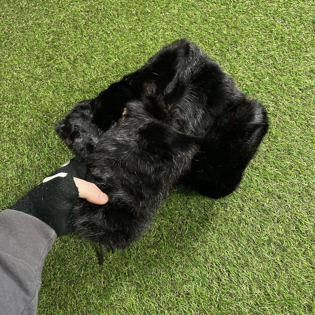 Vintage Vintage Y2K Fuzzy Black Furry Beanie Alt Ushanka Logo OS Size ONE SIZE - 4 Thumbnail