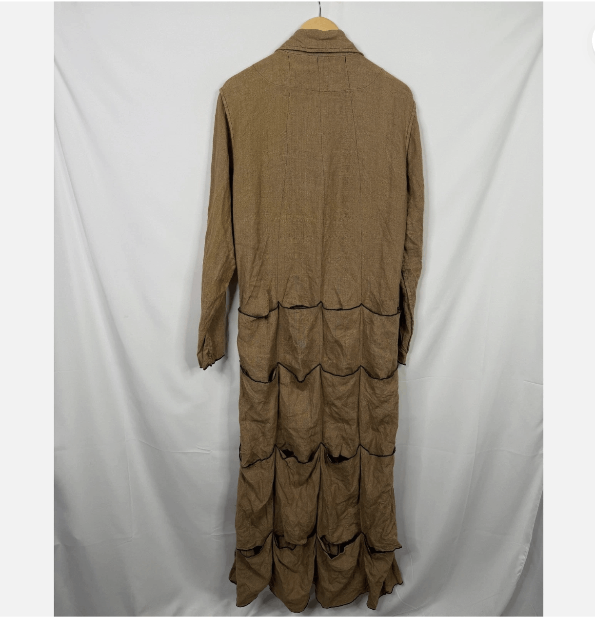 Other Avant Garde 100% Linen Multi Pocket Long Coat Size S / US 4 / IT 40 - 8 Thumbnail