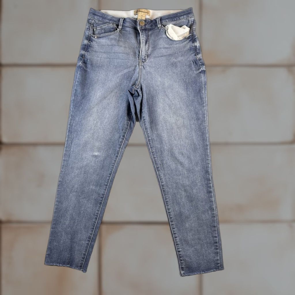 Vintage Democracy Jeans Womens 14 Skinny Jeans Distressed Denim Blue 32x27 Mid Rise Raw Hem Pockets - Regular Women Size 36" / US 14 / IT 50 - 1 Thumbnail