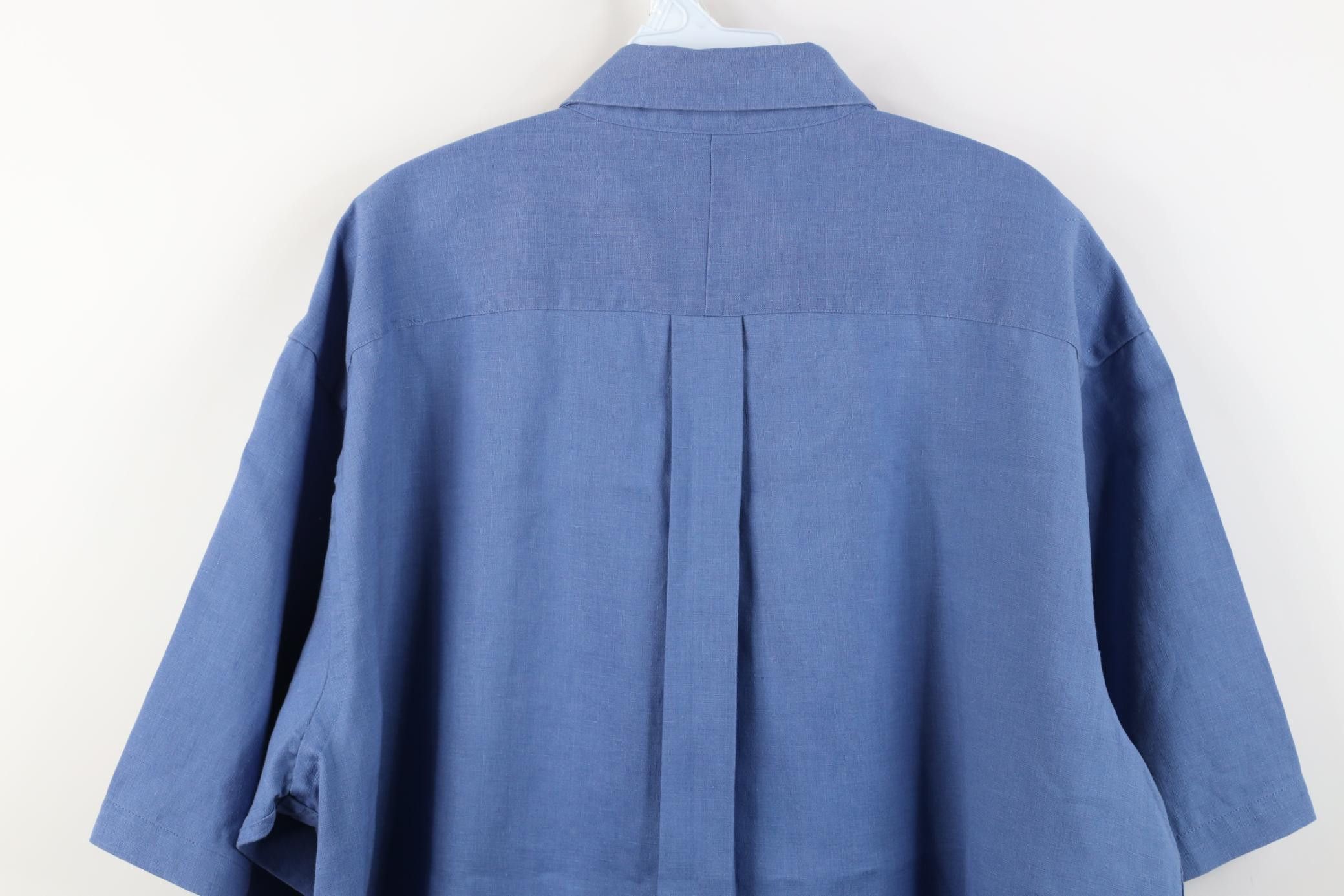 Jos. A. Bank Jos A Bank Linen Short Sleeve Collared Button Down Shirt Size US XL / EU 56 / 4 - 14 Thumbnail