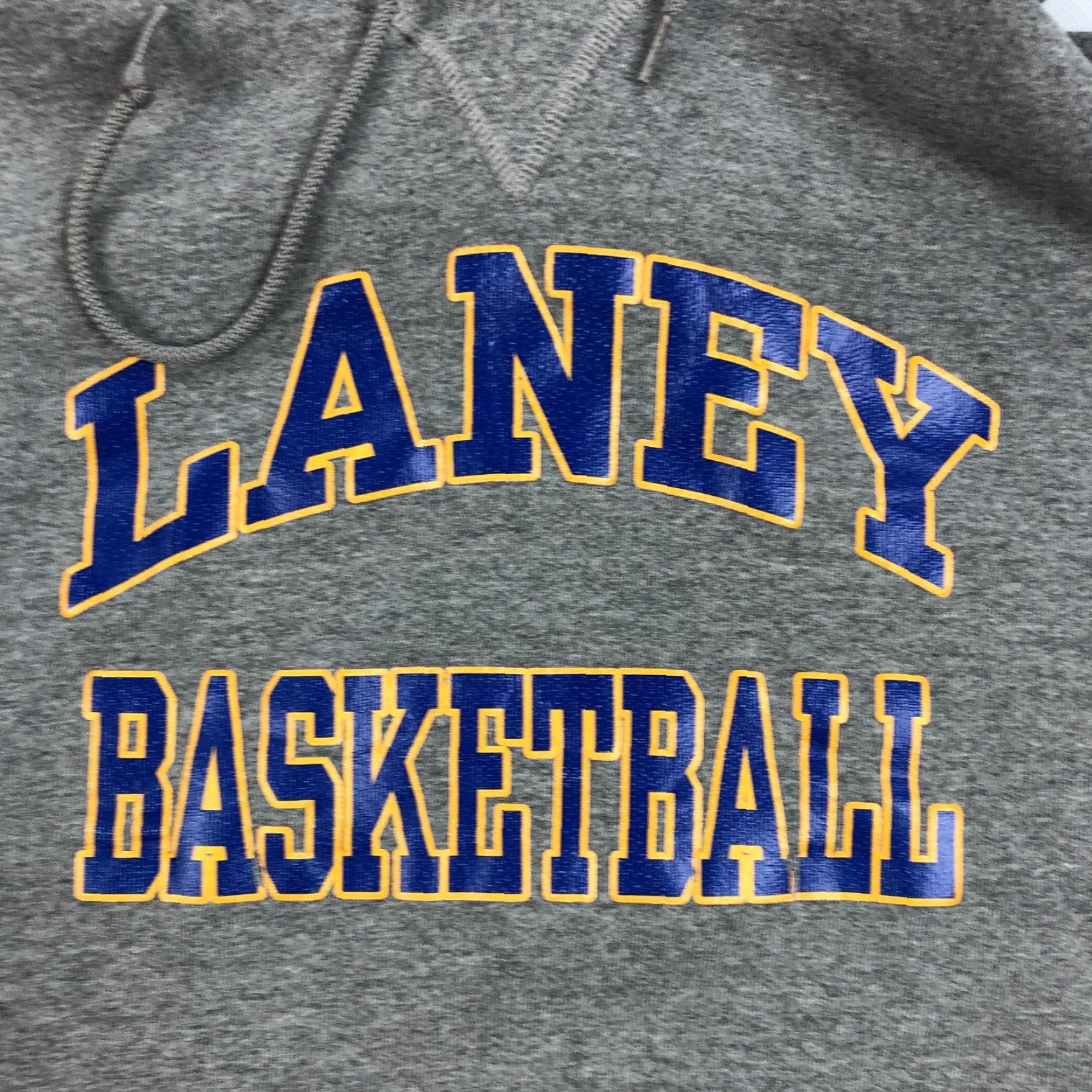 Russell Athletic VINTAGE Russell Athletics Hoodie Mens Large Gray Cotton Fleece Pullover Hooded Basketball Laney Highschool 90s Theme Boys Mens Size US L / EU 52-54 / 3 - 3 Thumbnail