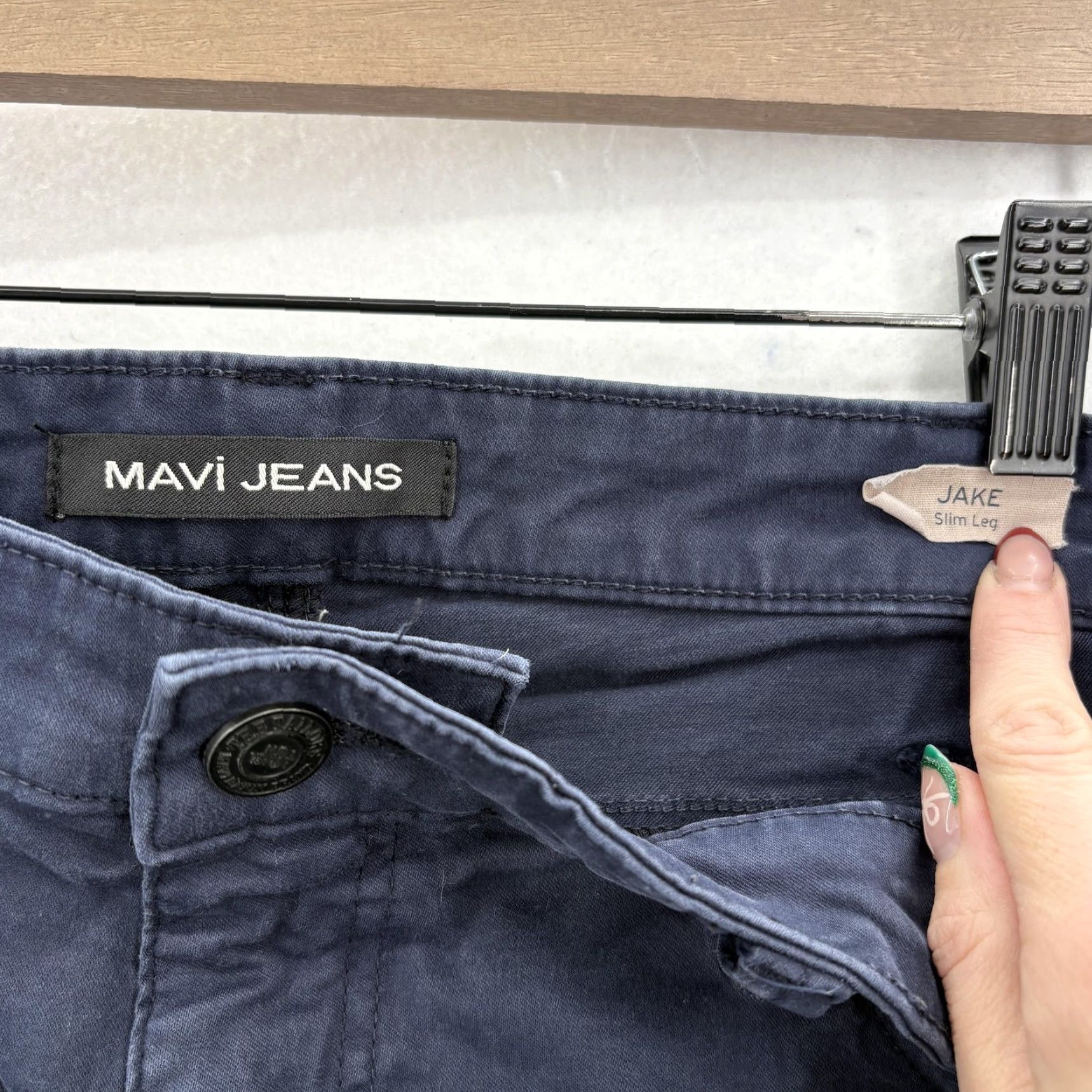 Mavi Mavi Jake 5-Pocket Pants Mens 38x32 Blue Dark Wash Slim Tapered Stretch Casual Size US 38 / EU 54 - 4 Thumbnail