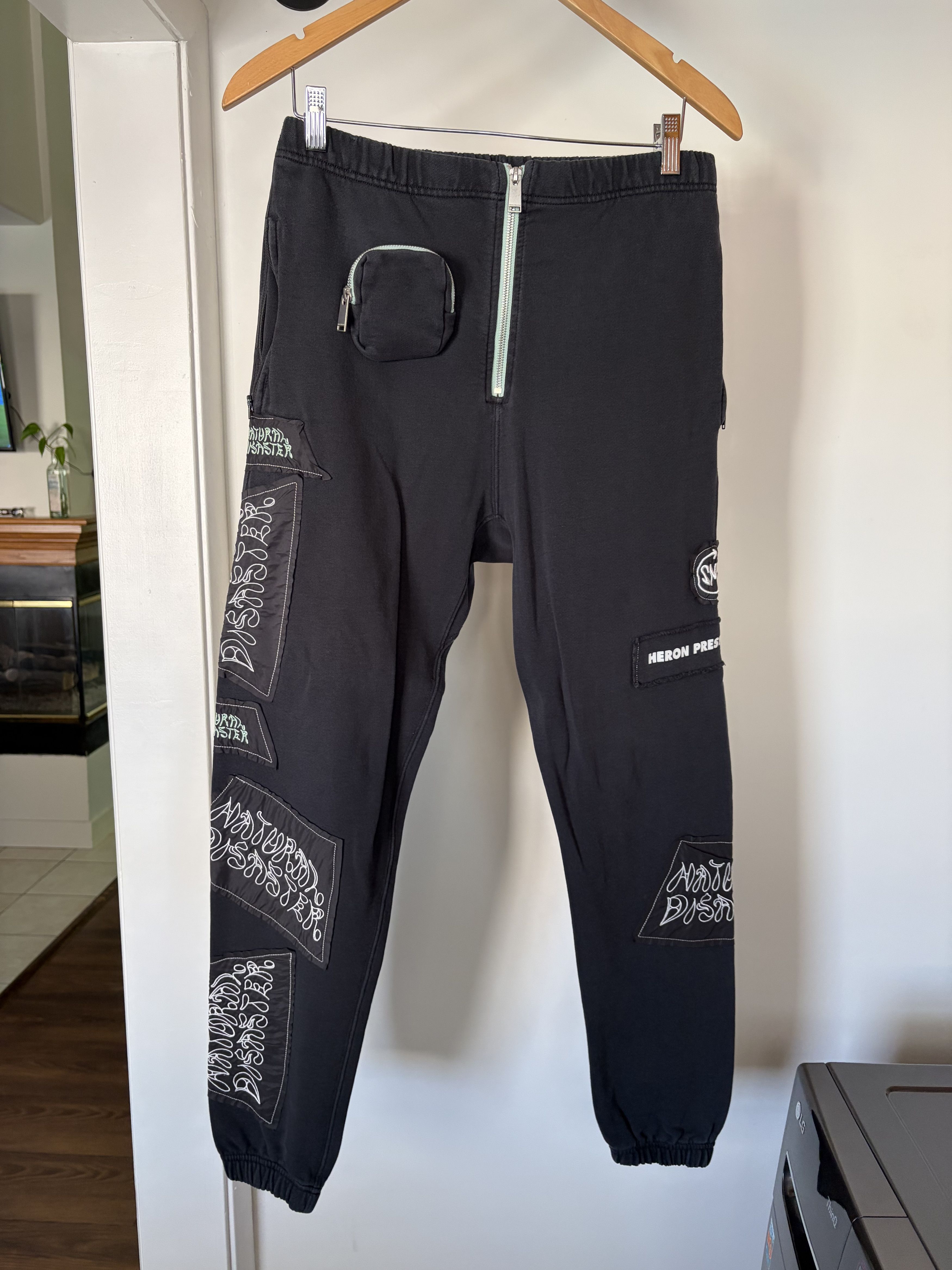Heron Preston Black Sami Miro patch lounge pants