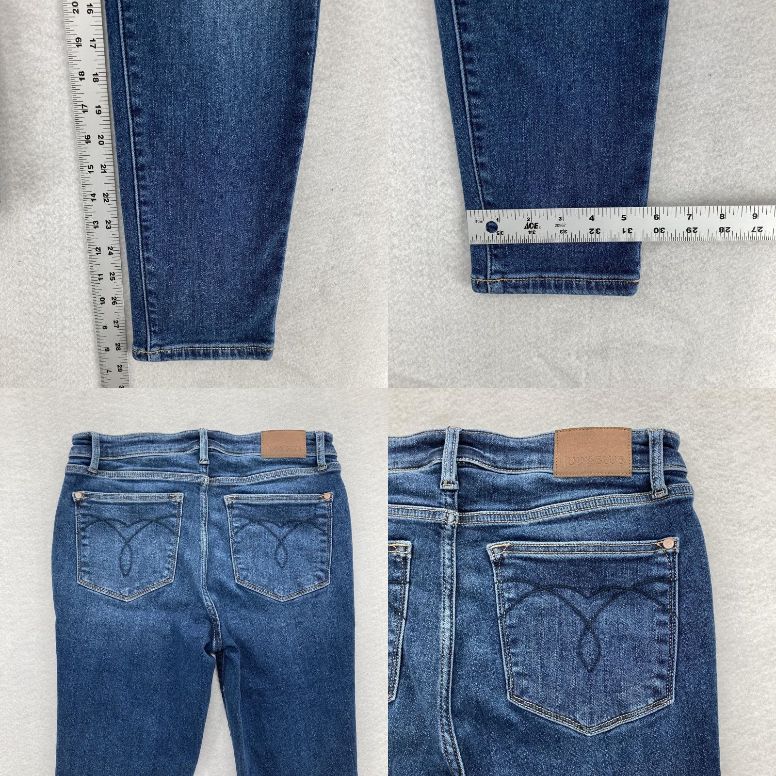Denime Judy Blue Jeans Womens Skinny Dark Wash Stretch Denim 11/30 Preppy Slim Rise Mid 28in Inseam Size 30" / US 8 / IT 44 - 8 Thumbnail