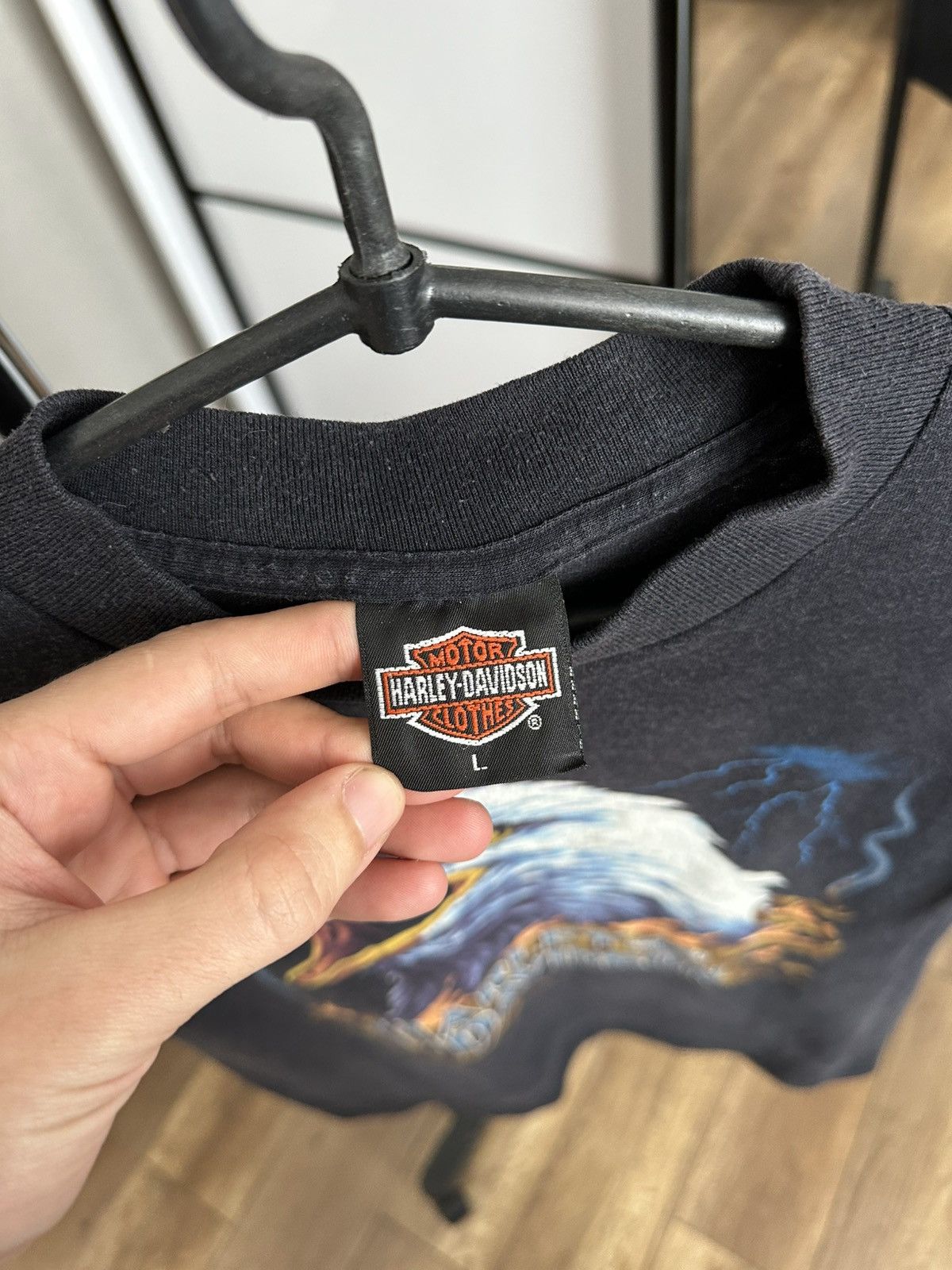 Harley Davidson 1990 Harley Davidson Eagle 3D Emblem Vintage T-Shirt Size US L / EU 52-54 / 3 - 10 Thumbnail