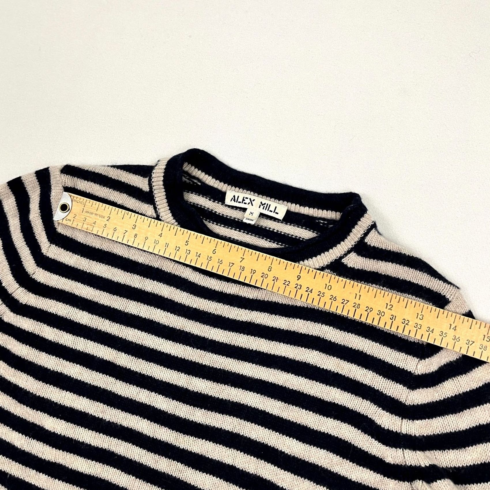 Alex Mill VINTAGE Alex Mill Sun Sweater Womens M Wool & Cashmere Brown Blue Striped Crew Preppy Size M / US 6-8 / IT 42-44 - 7 Thumbnail