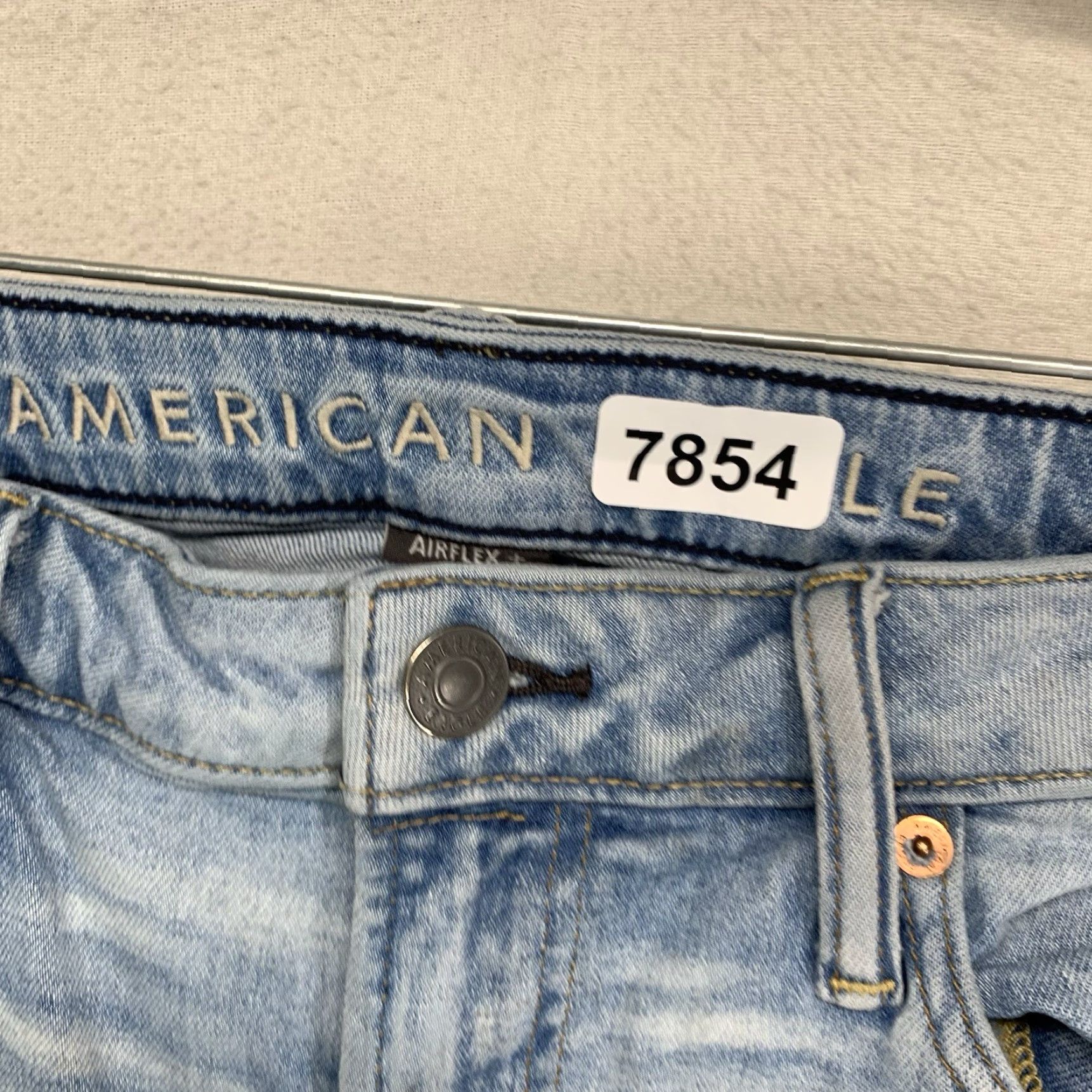 American Eagle Outfitters American Eagle Jeans Mens Blue 32x32 Airflex Slim Straight 5-Pocket Denim Size US 32 / EU 48 - 3 Thumbnail