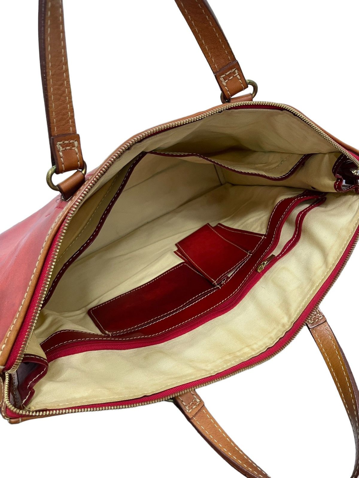 Japanese Brand Full Leather Patina Red Deux Moncx Artisan Made Hand Bag 4🟩 Size ONE SIZE - 21 Thumbnail