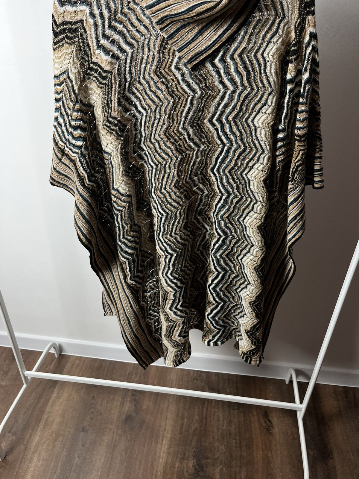 Missoni × Vintage Missoni Striped Zigzag Knit Poncho Made in Italy Wool Blend Size M / US 6-8 / IT 42-44 - 3 Thumbnail