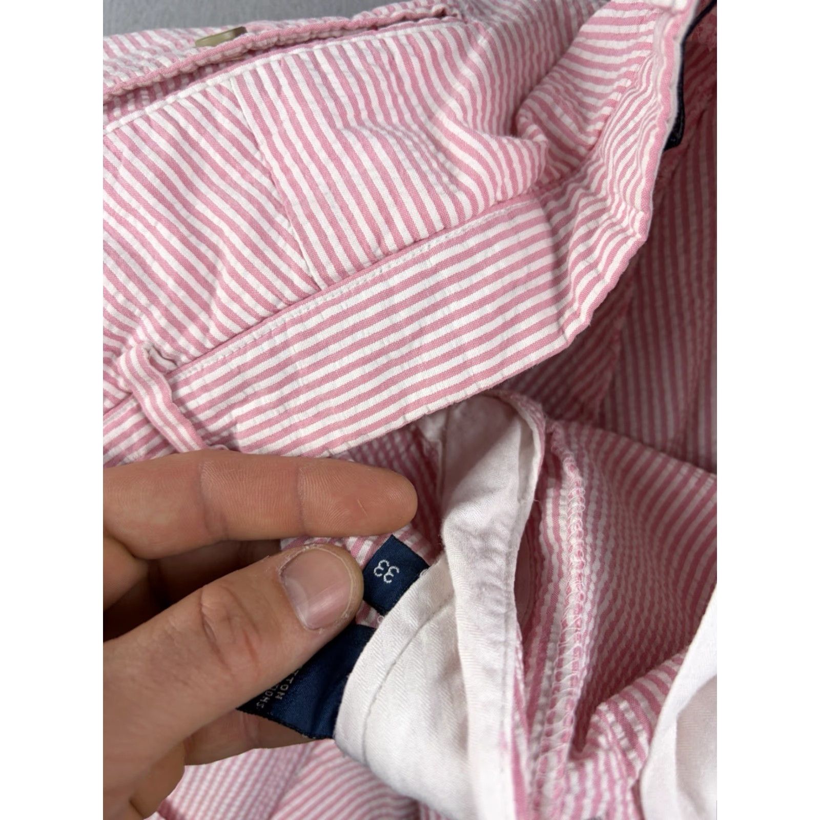 Polo Ralph Lauren VINTAGE Polo Ralph Lauren Shorts Men 33 Pink Striped Seersucker Preppy Chino Medium Lightweight Pockets Size US XS / EU 42 / 0 - 4 Thumbnail