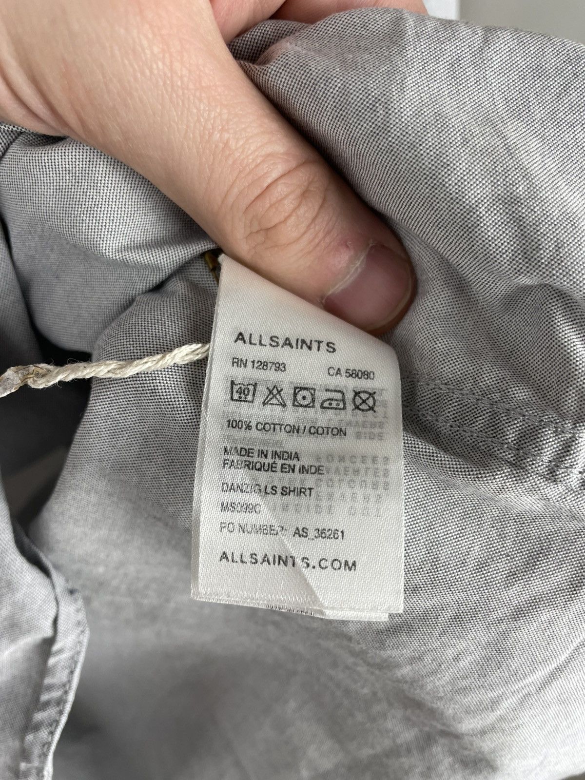 Allsaints × Designer Allsaints Danzig ls shirt cotton Size US L / EU 52-54 / 3 - 8 Thumbnail