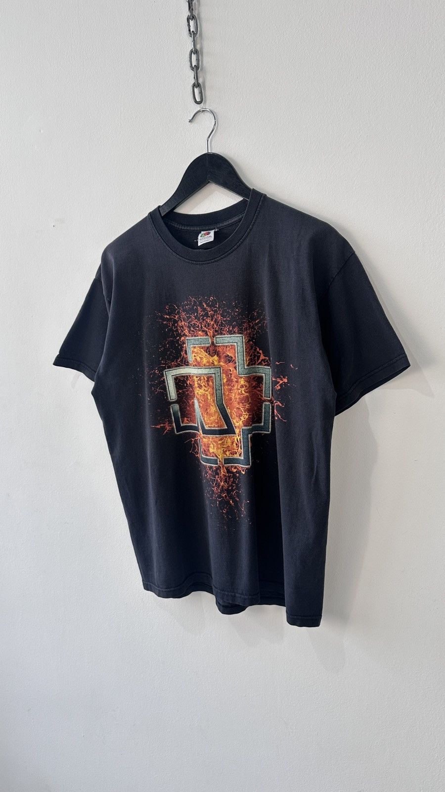Other Rammstein Logo Fire Graphic T-Shirt Y2K Band Merch Faded L Size US L / EU 52-54 / 3 - 3 Thumbnail