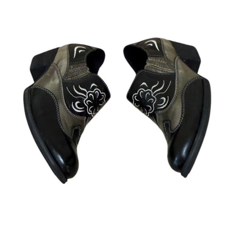 Born BORN Boots Women 7 Black Napa Leather Western Cowgirl Boho Size US 7 / IT 37 - 4 Thumbnail