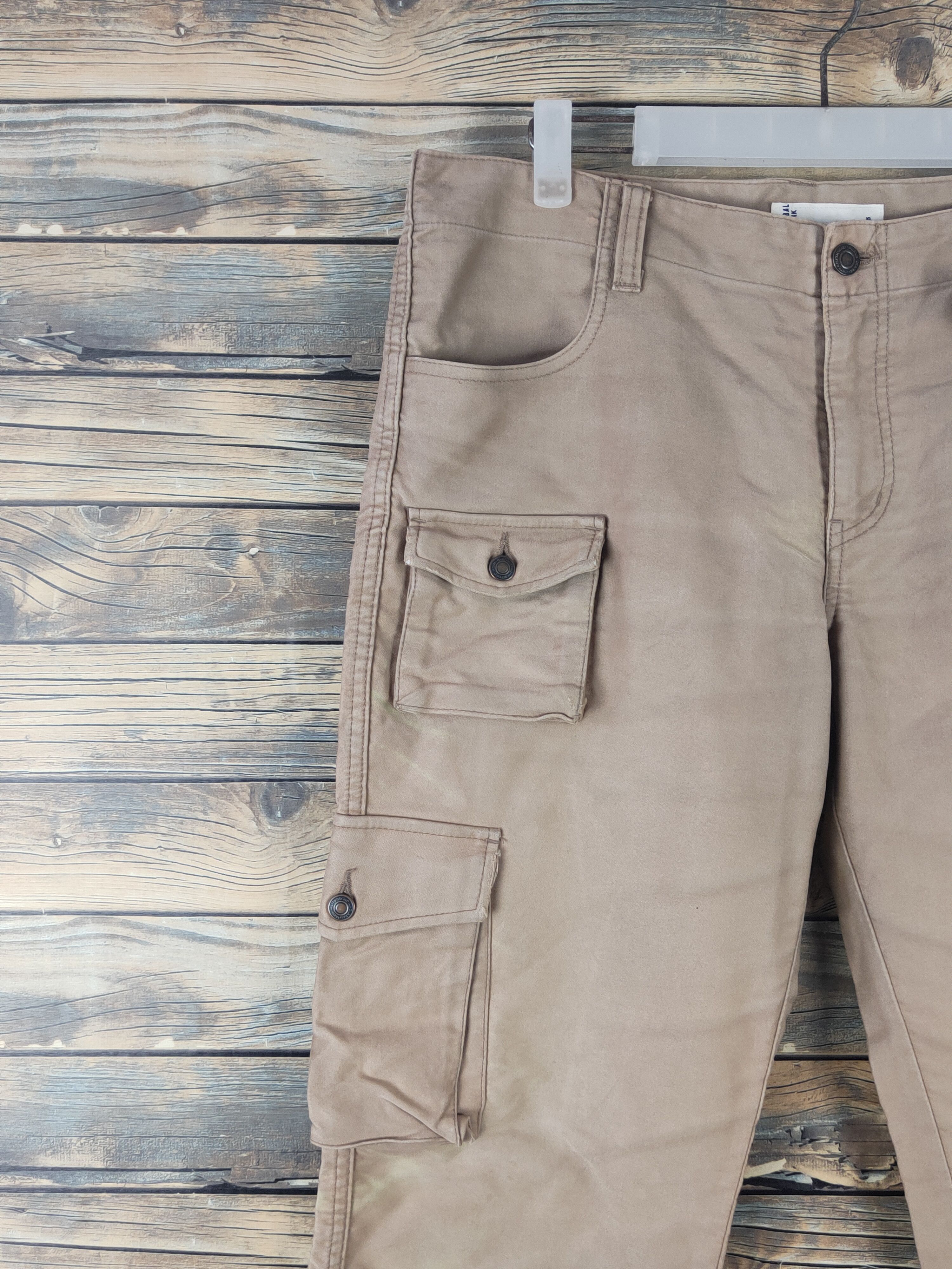 Global Work DL Global Work Light Brown Multipocket Cargo Pants #1648 Size US 34 / EU 50 - 3 Thumbnail