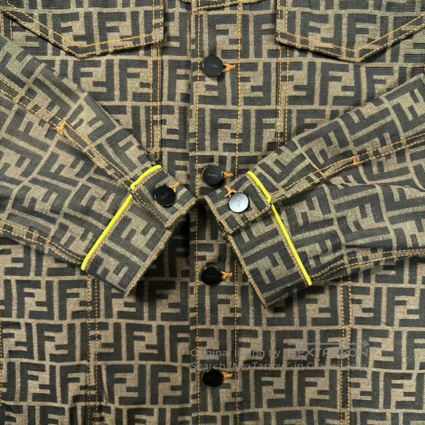 Fendi fendi monogram denim jacket with leather tag. Size US M / EU 48-50 / 2 - 7 Thumbnail