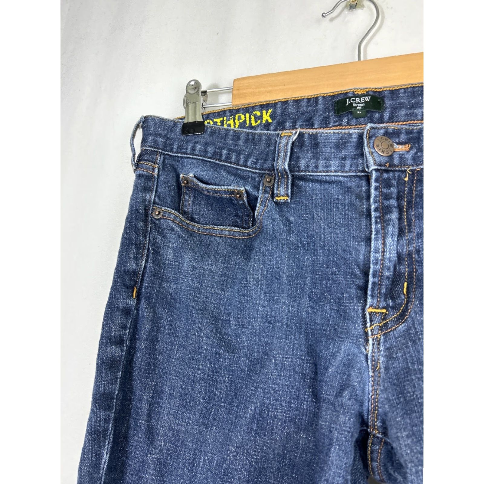J.Crew J.CREW Jeans Womens 32x27 Toothpick Dark Wash Blue Denim Mid Rise Stretch Size 24" / US 00 / IT 34 - 4 Thumbnail