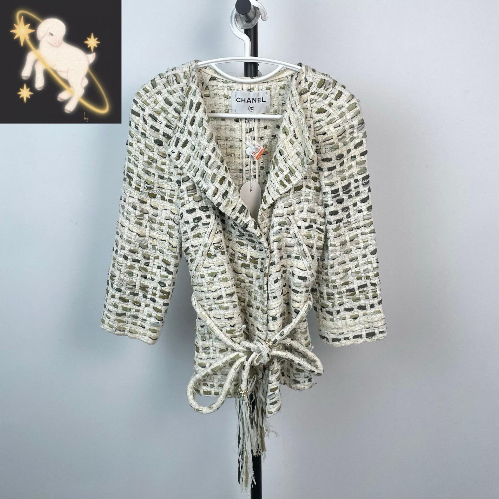 Chanel Greek Collection Yellow-Green Knit Robe Coat