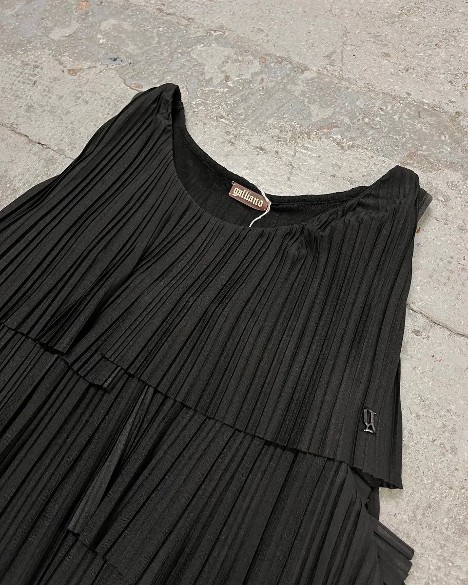 John Galliano 2010s John Galliano Black Pleated Long Dress Size S / US 4 / IT 40 - 6 Thumbnail
