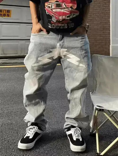 VIBE Blue Baggy Punk Y2K Jeans Size US 32 / EU 48 - 2 Thumbnail