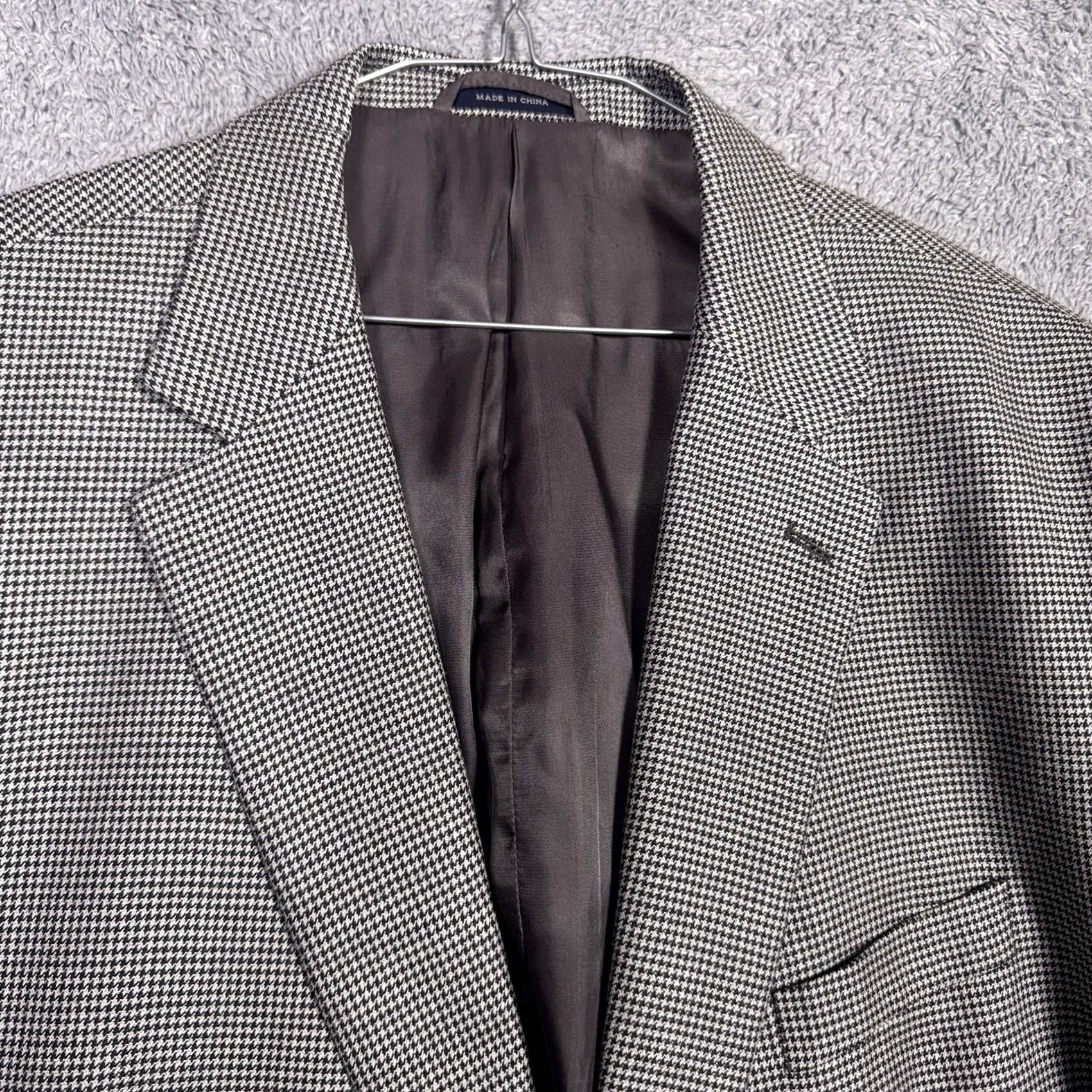 Ralph Lauren Ralph Lauren Blazer Men 50R Silk Wool Houndstooth Sport Coat Suit Jacket – 80s/90s Style Size 50R - 4 Thumbnail