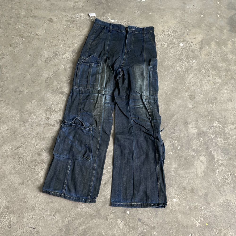 Japanese Brand Custom Dirty Cargo Denim Size US 29 - 4 Thumbnail