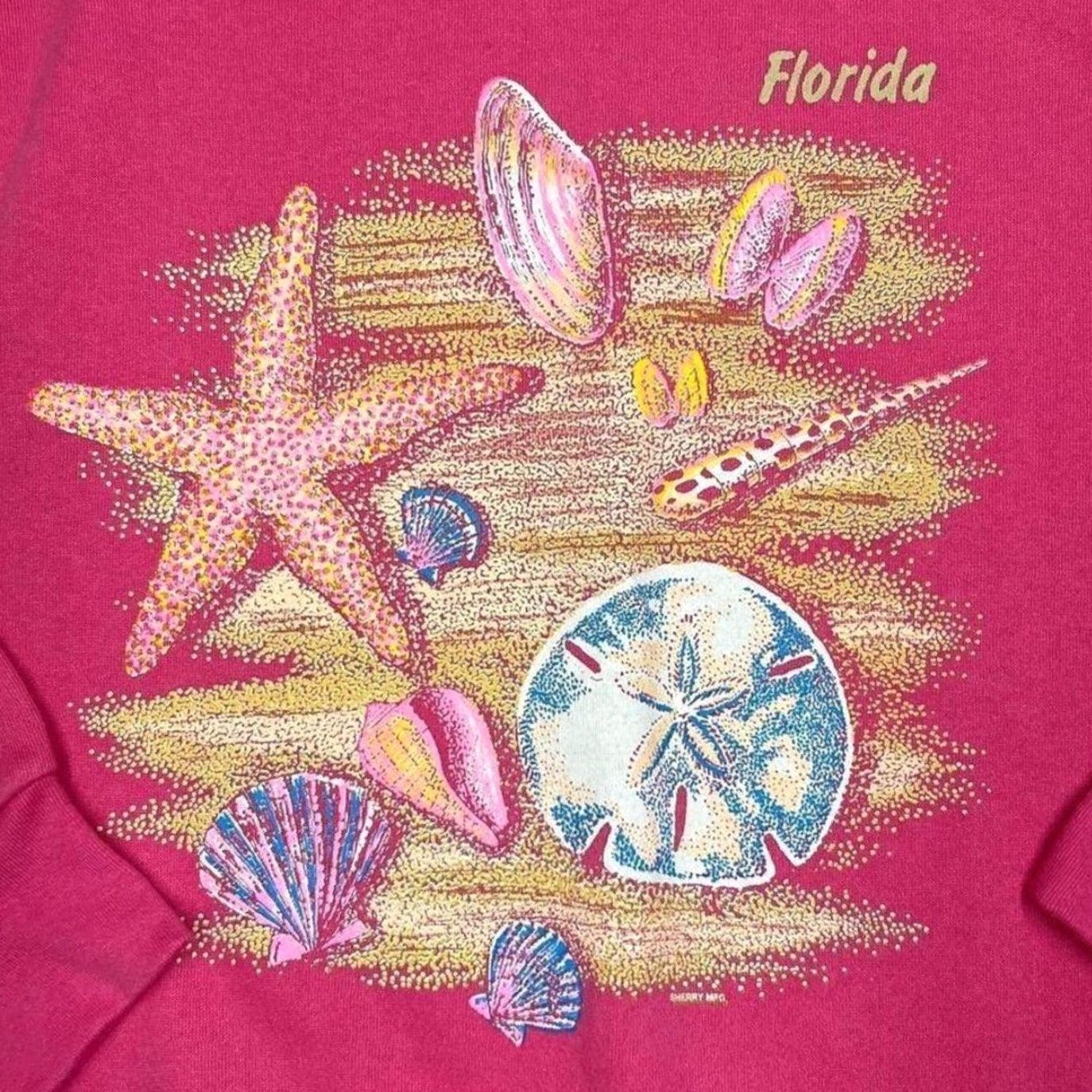 Vintage VINTAGE Sherry’s Best "Florida" Sea Shell Beach Souvenir Sweatshirt Shirt M Pink Mens 90s Graphic Pullover Size US M / EU 48-50 / 2 - 3 Thumbnail