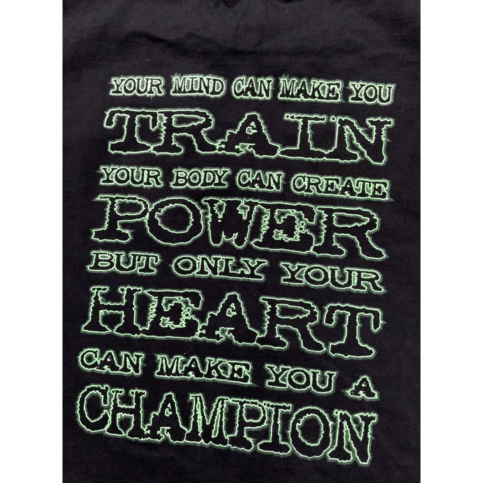 Fruit Of The Loom VINTAGE Fruit Of The Loom Heart Can Make You A Champion Boxing Gym T-Shirt XXL Black Men 2XL T-Shirt Size US XXL / EU 58 / 5 - 2 Thumbnail