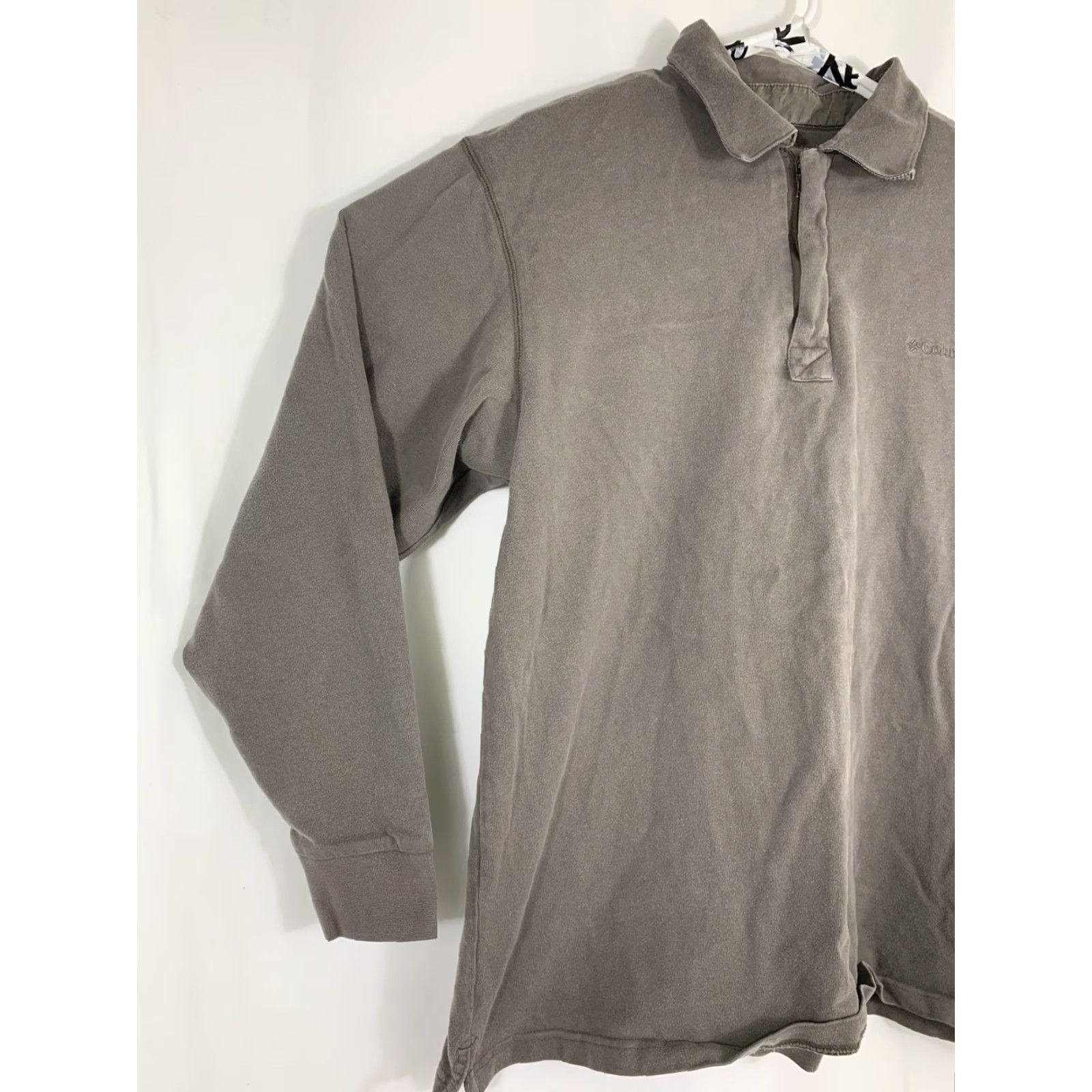 Vintage Columbia Sweatshirt 1/4 Zip Pullover Men XL Taupe Outdoor Winter Hiking Cotton Size US XL / EU 56 / 4 - 2 Thumbnail