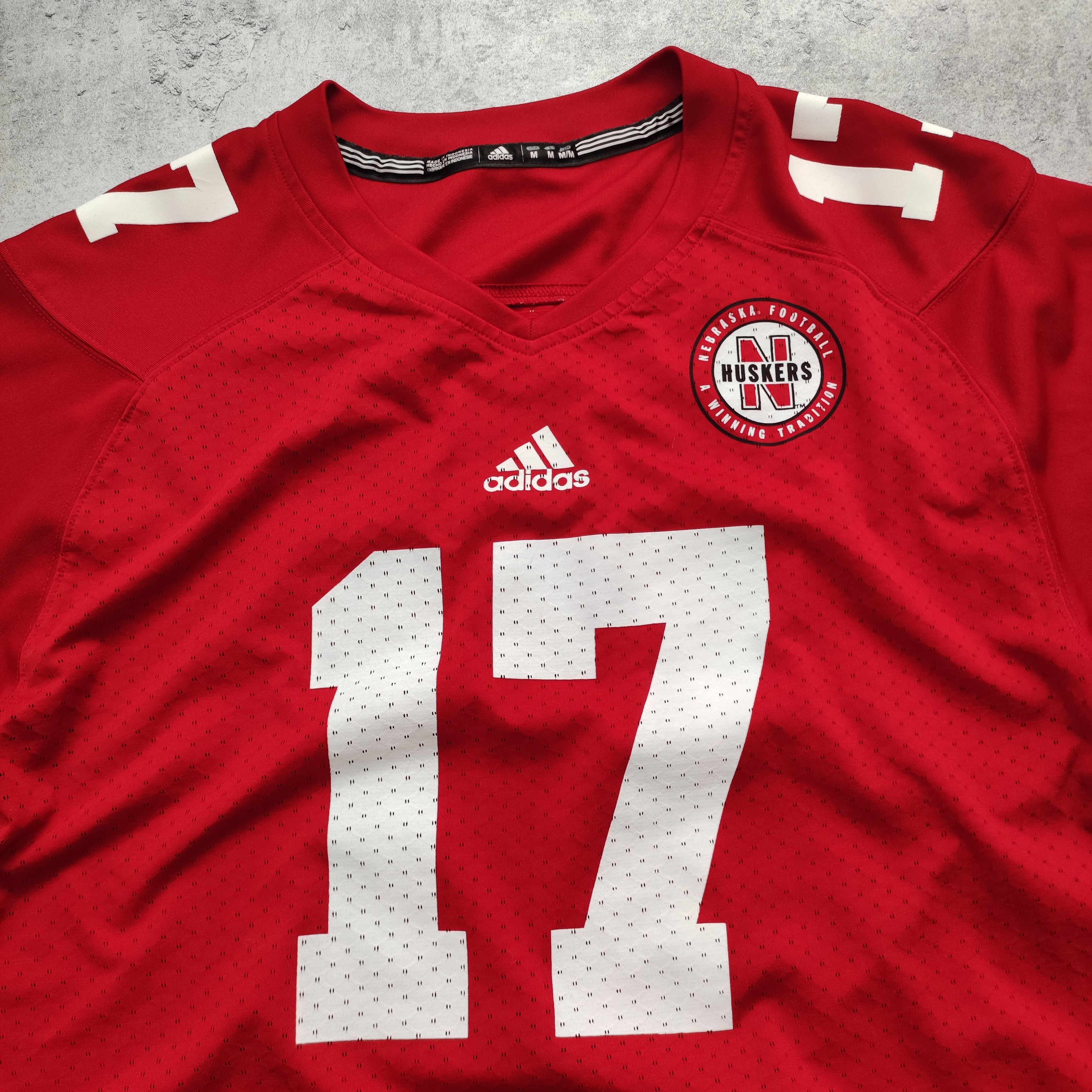 Adidas × NFL × Vintage RARE 90s Nebraska Huskers #17 NFL Football Match Jersey Size US M / EU 48-50 / 2 - 4 Thumbnail