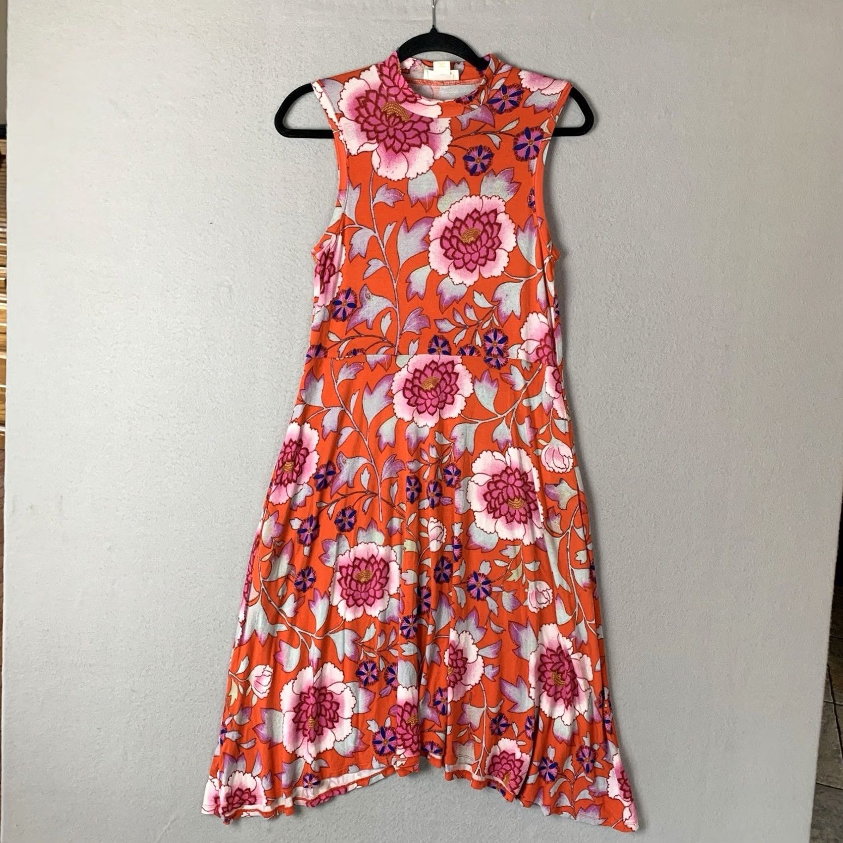 Vintage Maeve Dress Womens M Orange Anthropologie Cleary Women Floral Sleeveless Boho Size M / US 6-8 / IT 42-44 - 2 Thumbnail