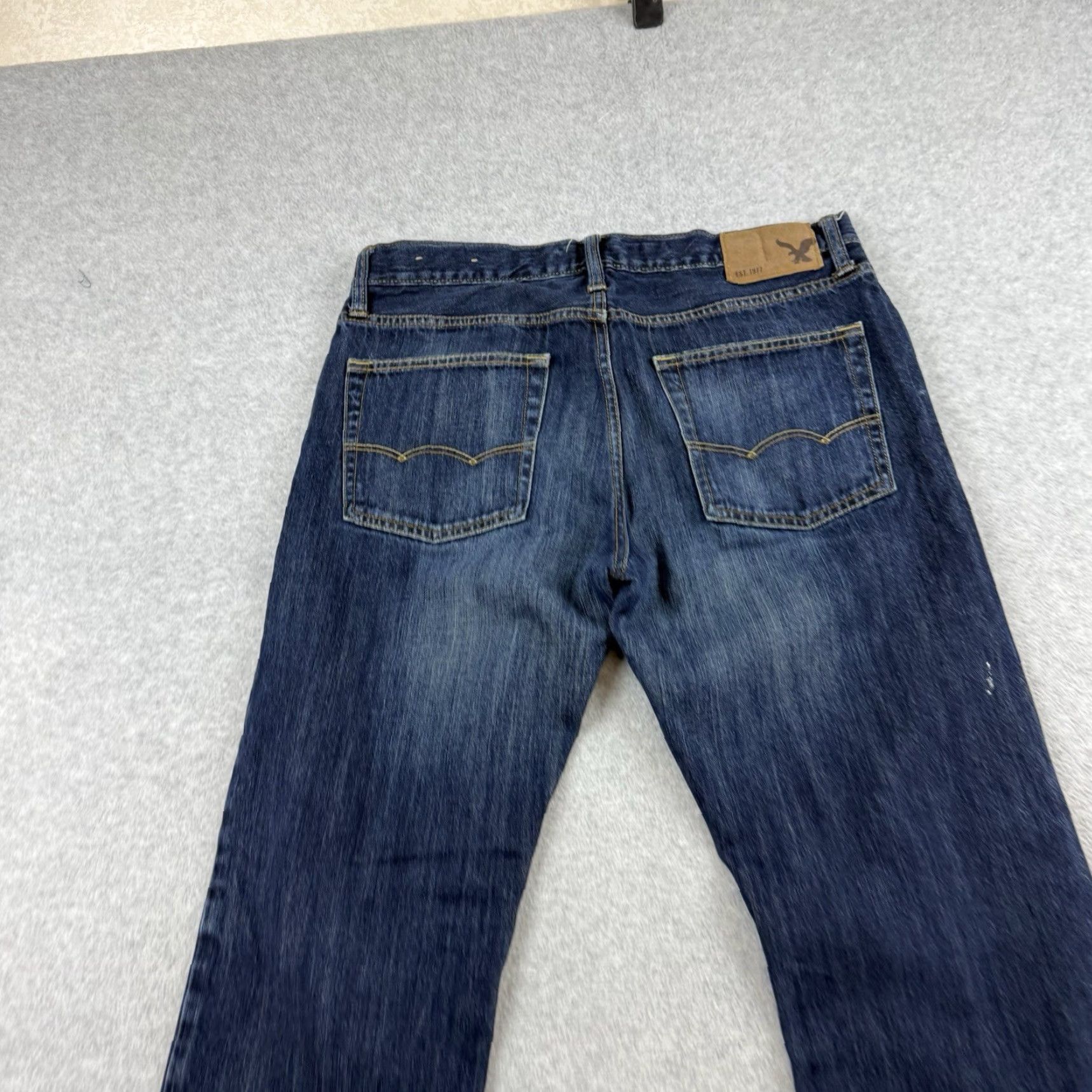 American Eagle Outfitters American Eagle Jeans Mens 32x34 Blue Original Straight Denim Dark Wash Casual Size US 32 / EU 48 - 3 Thumbnail