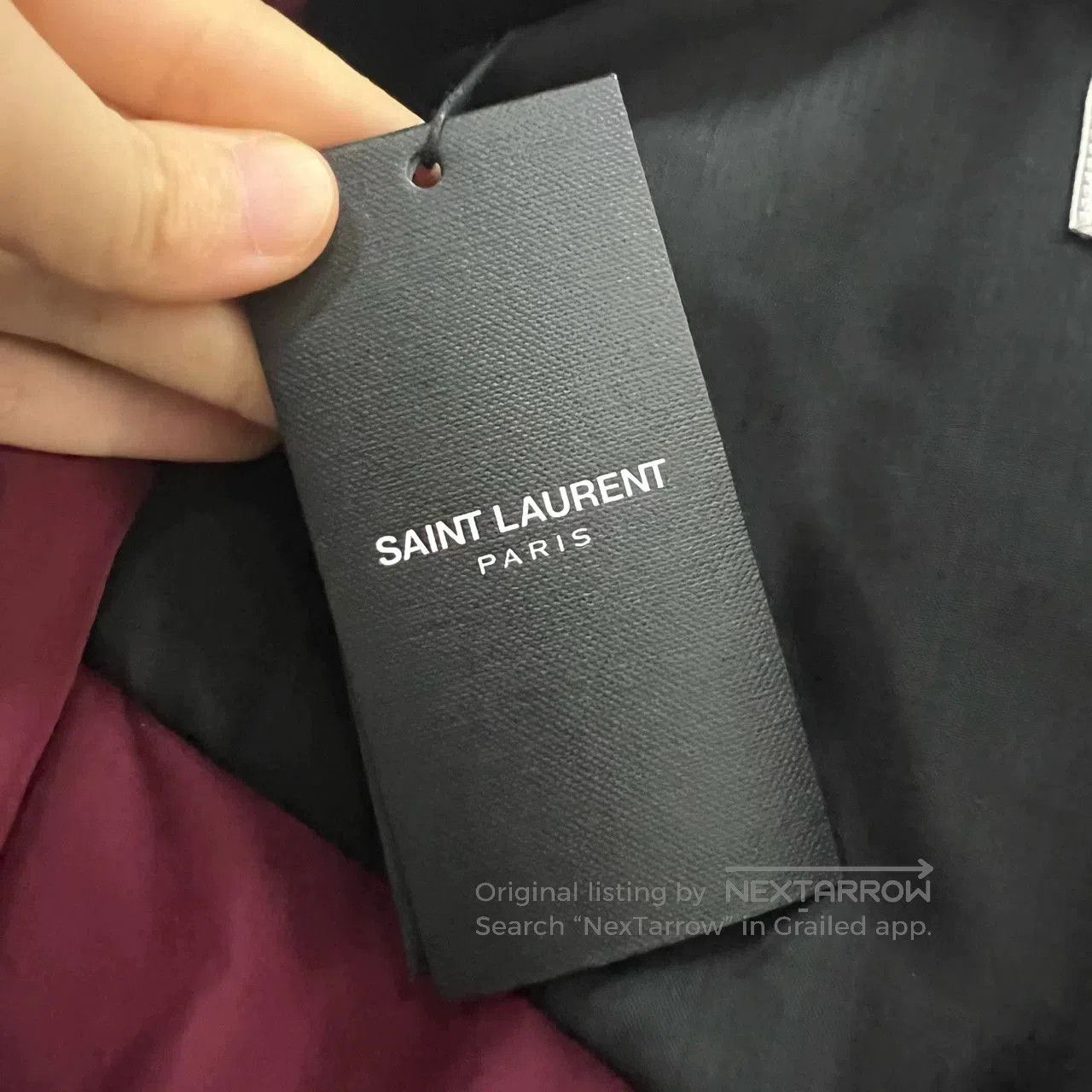Saint Laurent Paris Saint Laurent Burgundy Velvet Embroidered Shirt. Size XS / US 0-2 / IT 36-38 - 4 Thumbnail