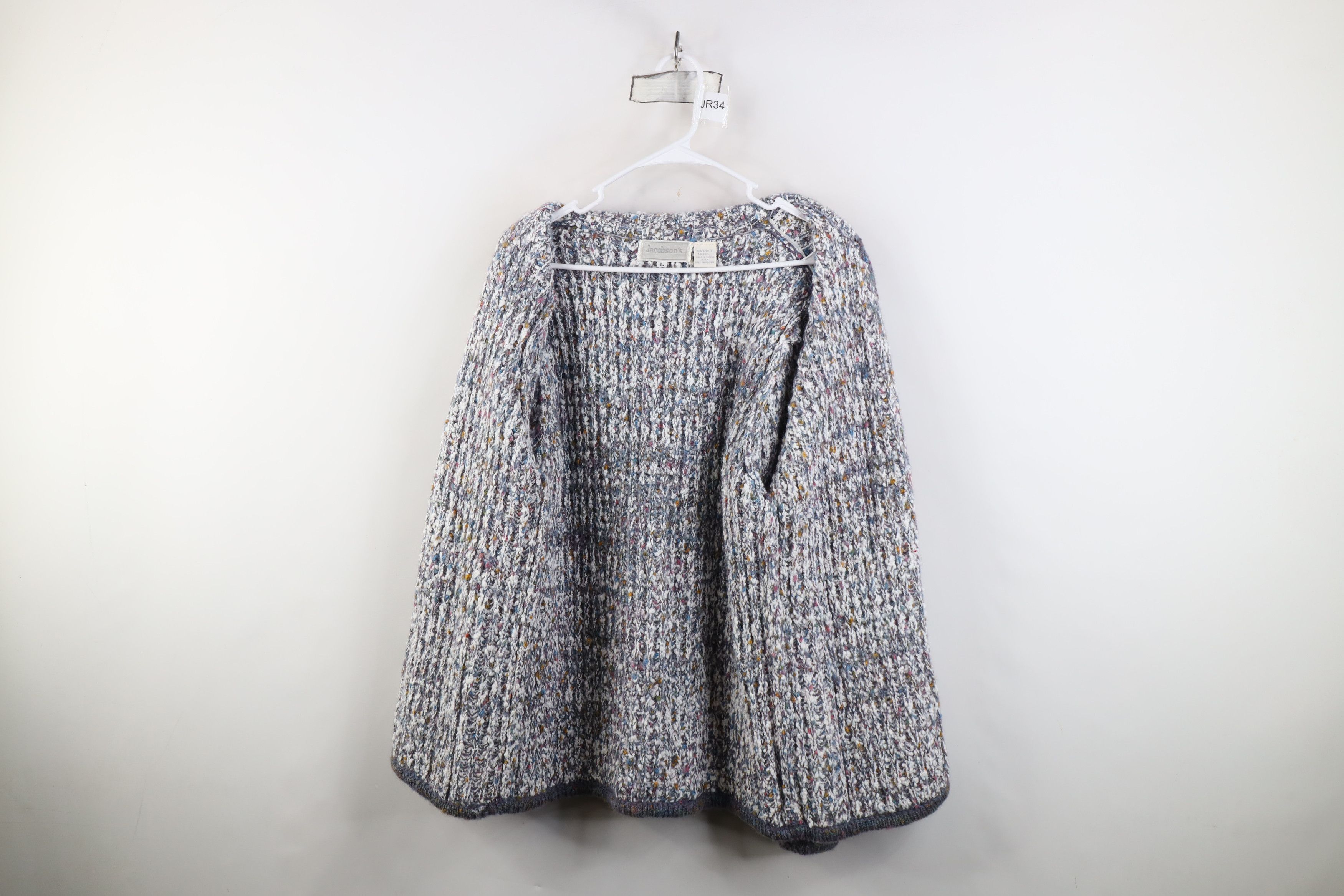 Vintage Deadstock Vintage 90s Wool Ribbed Knit Open Cardigan Sweater Size L / US 10 / IT 46 - 10 Thumbnail