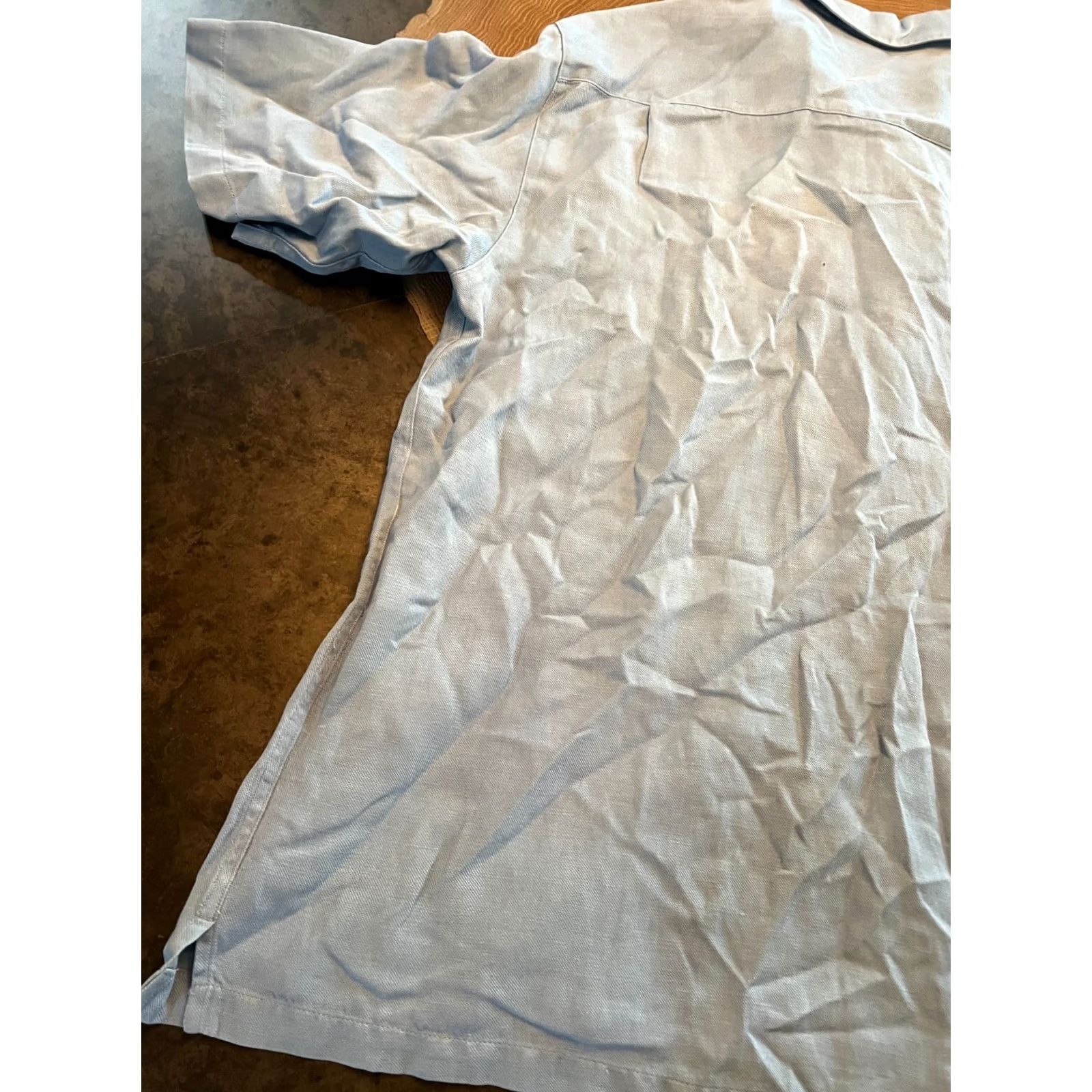 BUGATCHI BUGATCHI SHIRT SZ L BLUE BUTTON UP COLLARED SILK LINEN Size US L / EU 52-54 / 3 - 4 Thumbnail