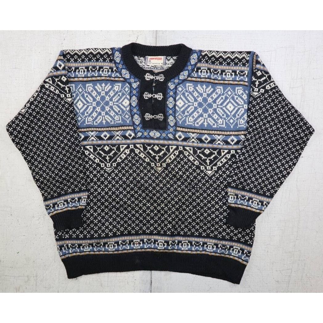 Vintage Vintage 70s Norwear Womens Geometric Long Sleeve 100% Wool M Size M / US 6-8 / IT 42-44 - 5 Thumbnail