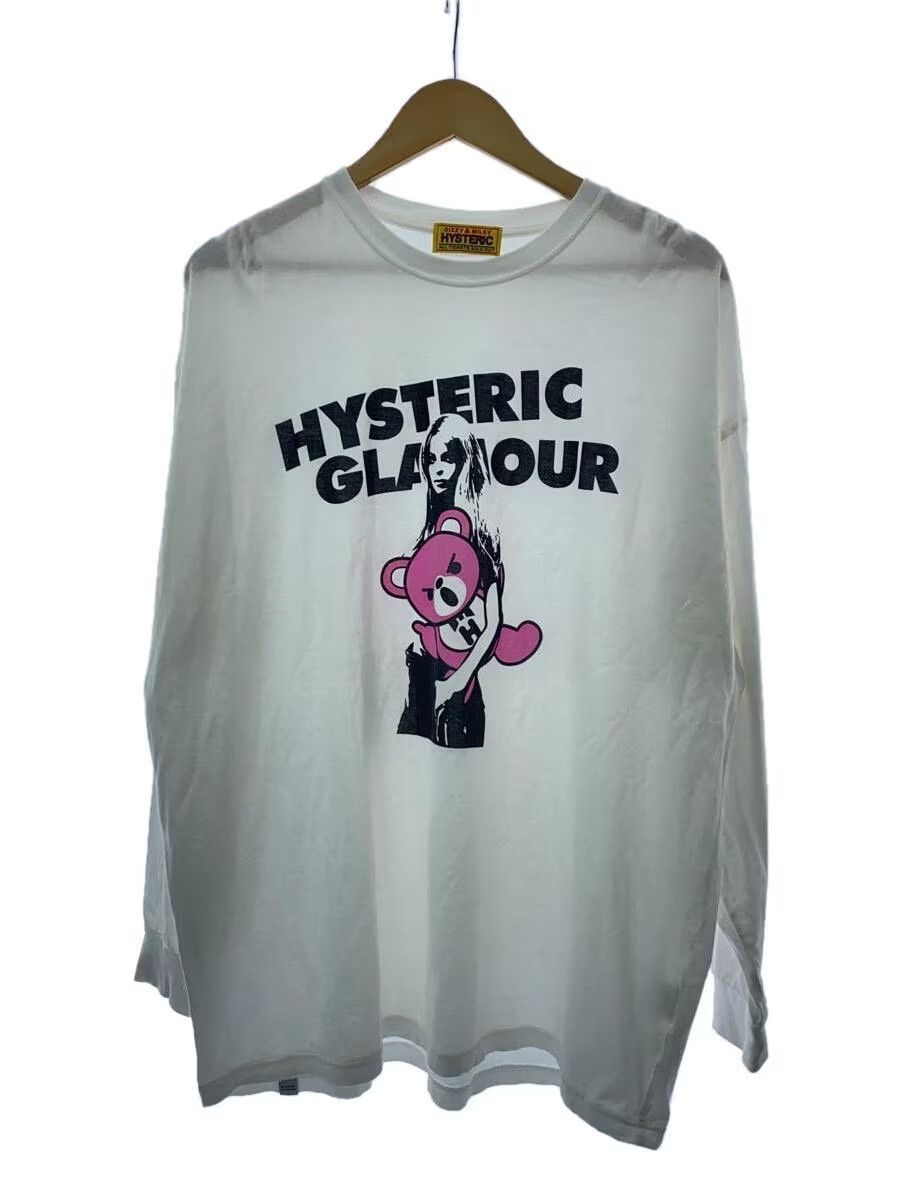 image of Hysteric Glamour Hysteric Woman Bear Long Sleeve Tee in White, Men's (Size XL)