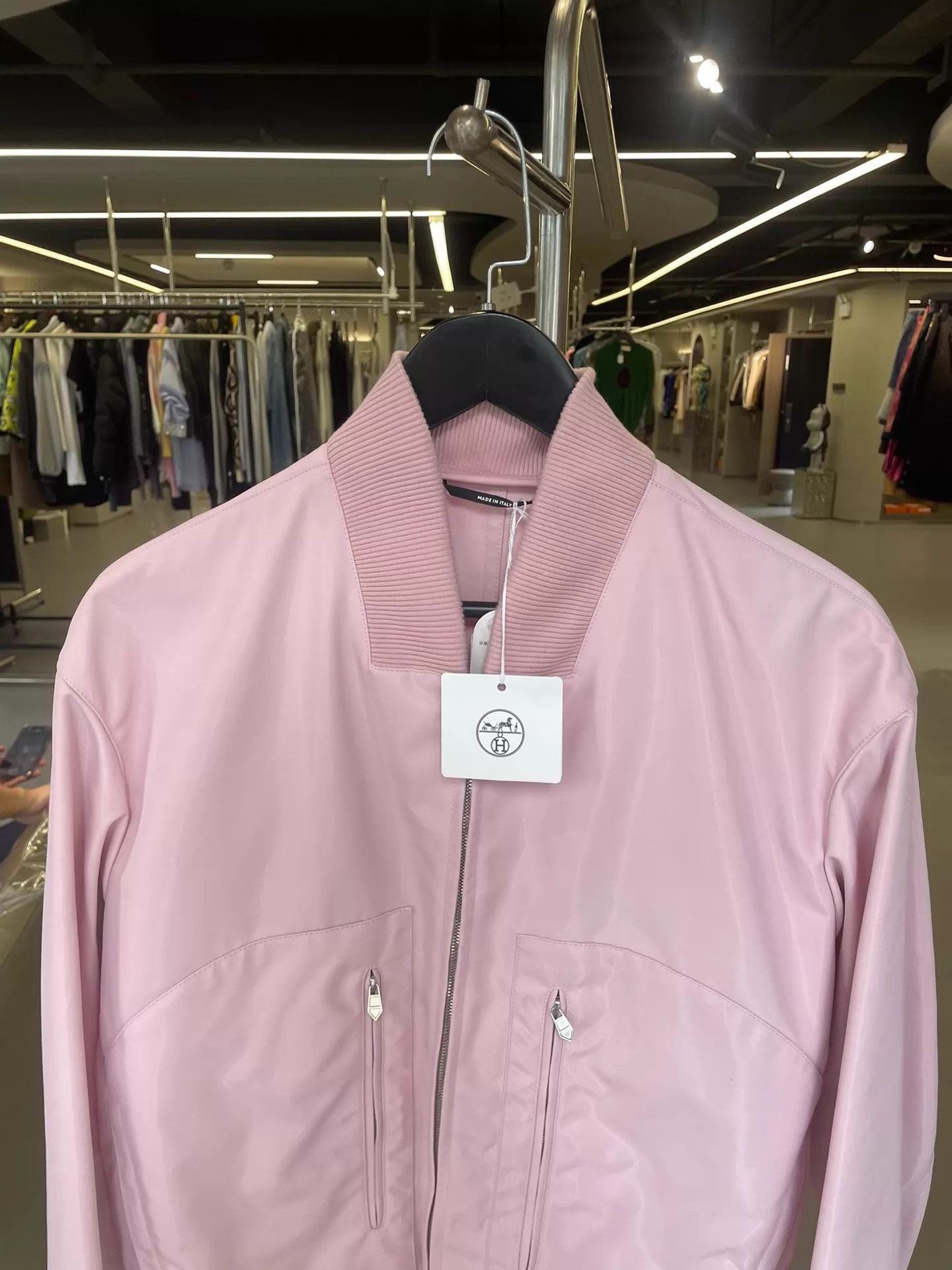 Hermes Hermes Light Pink Baseball Jacket 44 New Size L / US 10 / IT 46 - 2 Thumbnail