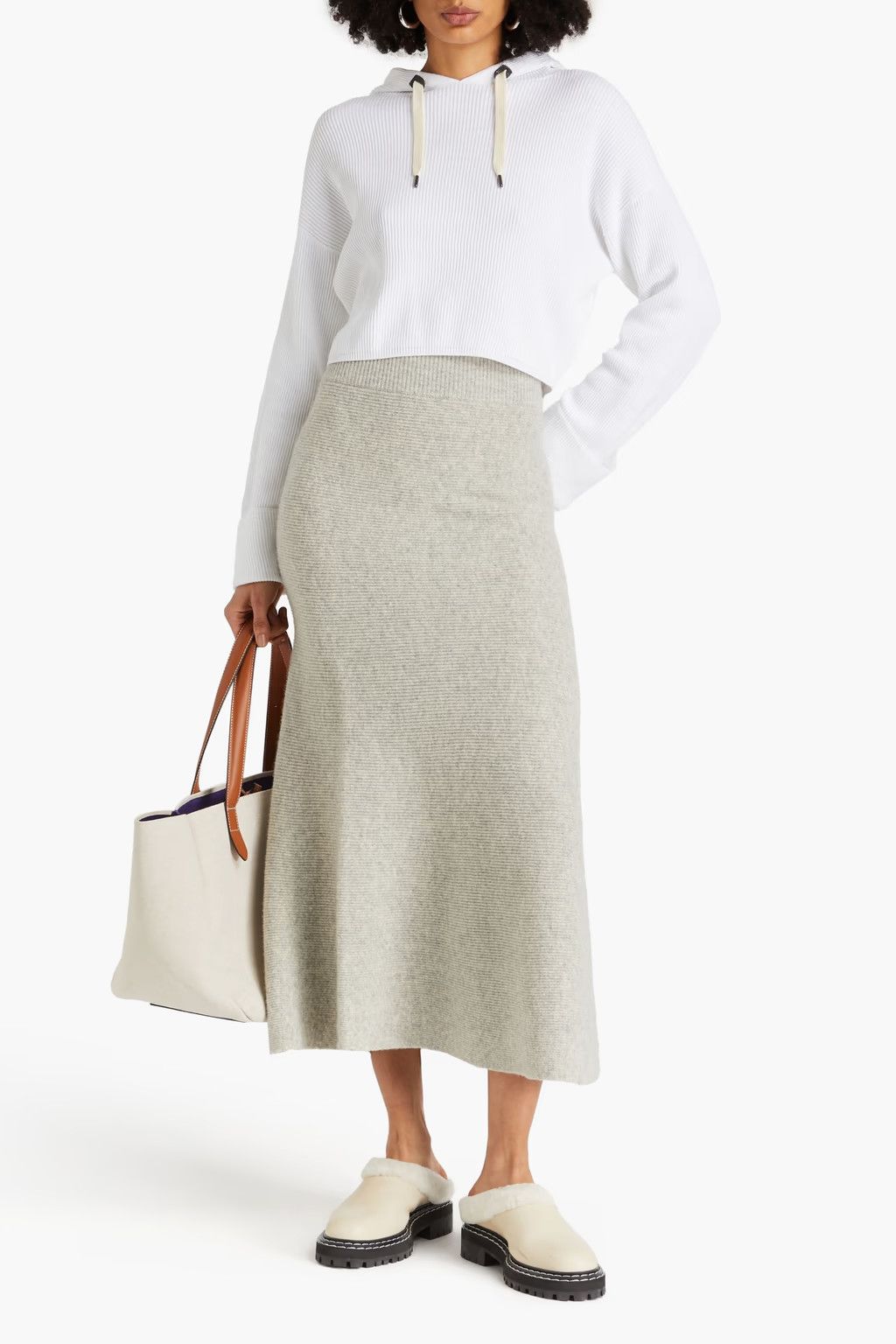 Brunello Cucinelli o1y0825 Hooded Sweater in White Size L / US 10 / IT 46 - 2 Thumbnail