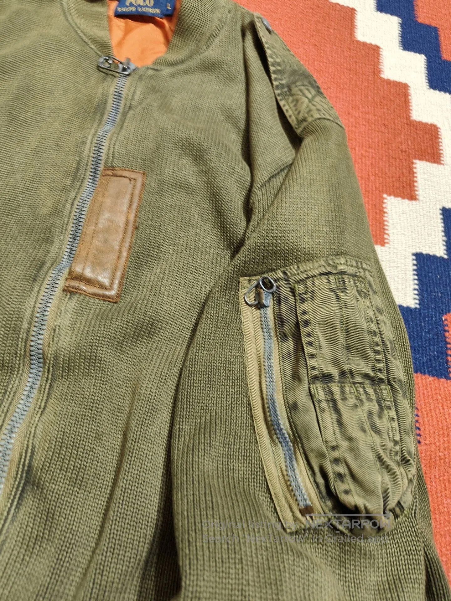 RRL Ralph Lauren Ralph Lauren Knitted Flight Jacket. Size US L / EU 52-54 / 3 - 6 Thumbnail