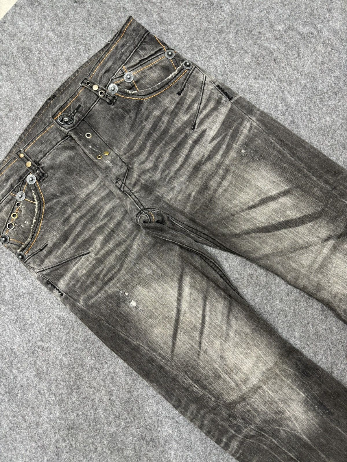 Japanese Brand 💥Twisted Leg💥Back Vtg Trim Co Sick Fades Mild Denim F668 Size US 34 / EU 50 - 8 Thumbnail