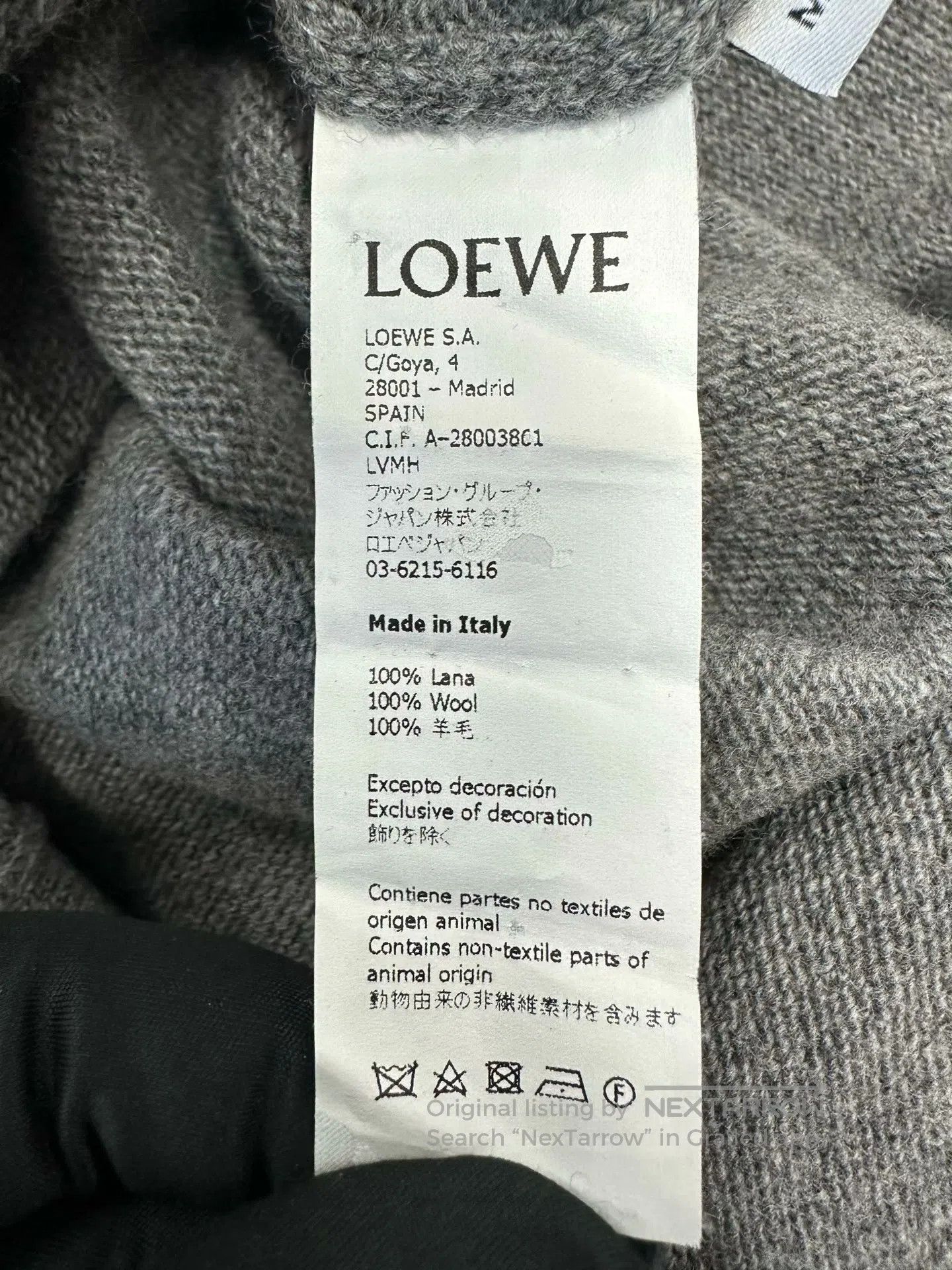Loewe Loewe Gray Embroidered Logo Wool Knit Cardigan| Size US M / EU 48-50 / 2 - 4 Thumbnail