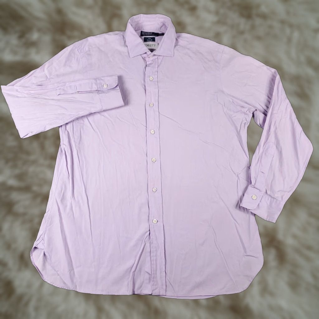 Ralph Lauren Ralph Lauren Dress Shirt 16.5 Purple Button-Down Long Sleeve Cotton Casual Formal Mens Size 42R - 1 Thumbnail
